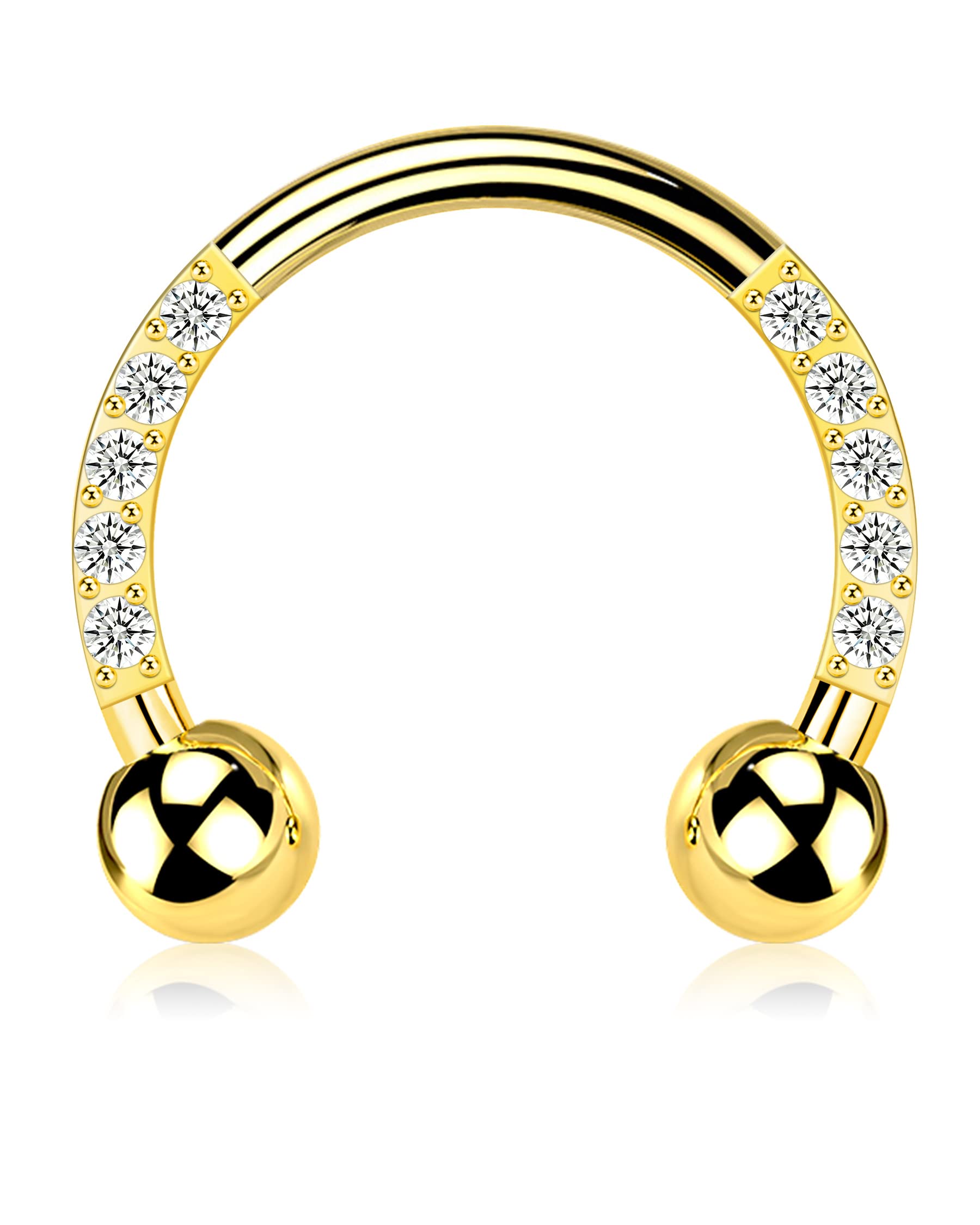 Melighting Titanium Septum Rings - 16G G23 Nose Hoop with Clear CZ | Hypoallergenic Body Jewelry for Women & Men | Perfect for Septum, Daith, Helix, Tragus Piercings | Great for Everyday Wear, Parties & Special Occasions