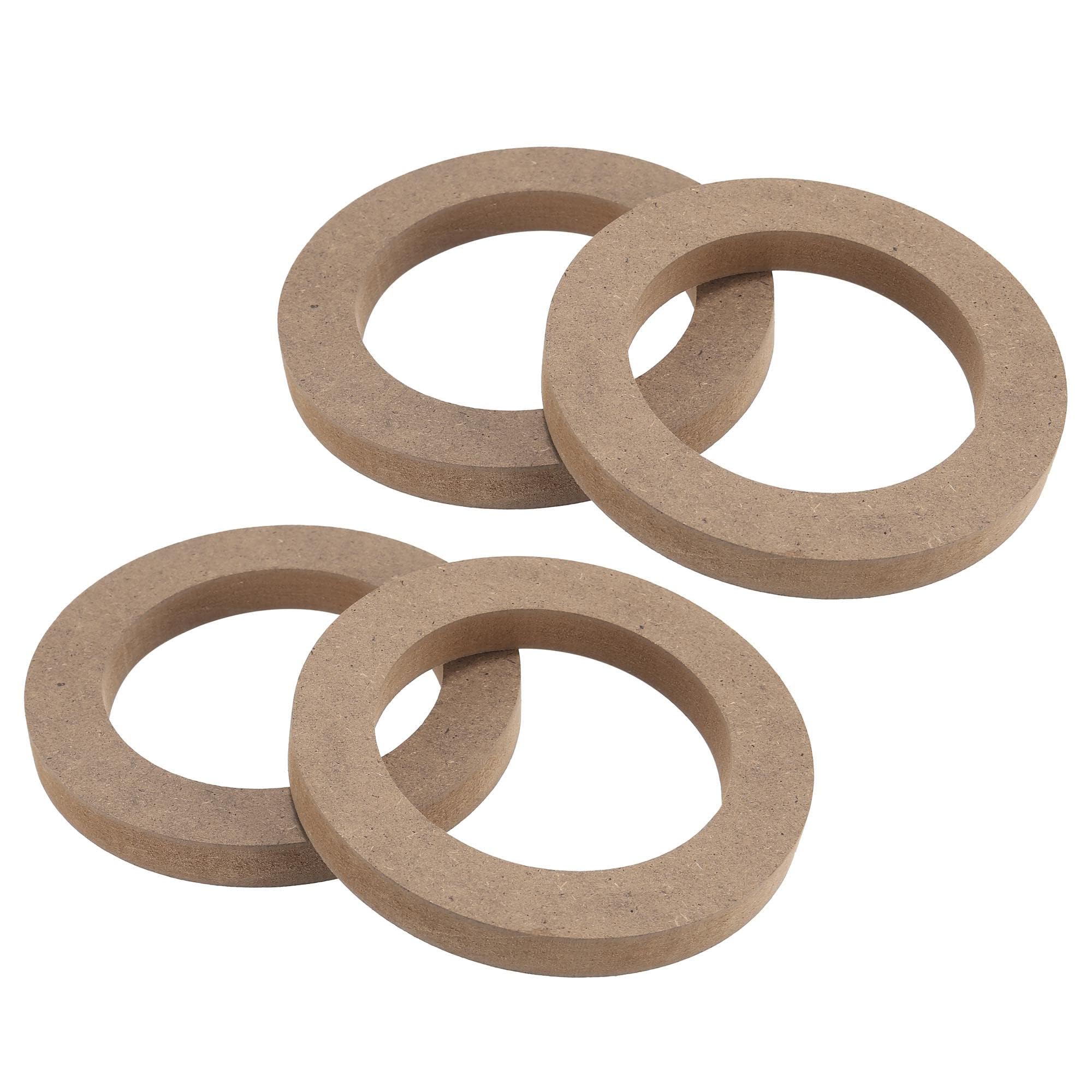 4Pcs Universal Wooden Car Speaker Spacer Rings - Subwoofer Mounting Adapter Bracket Holder for Enhanced Audio | Perfect for DIY Car Audio Installation & Sound System Upgrades