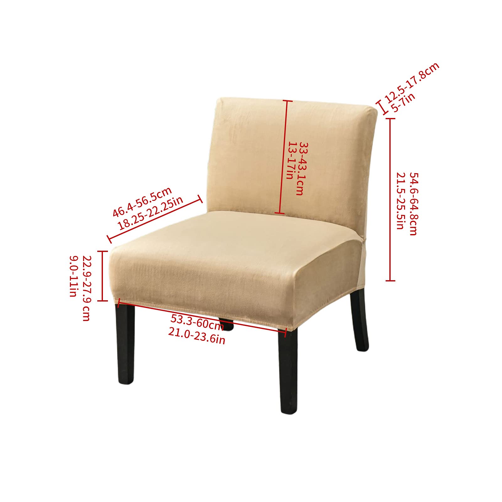 Eco-Ancheng Washable Removable Armless Chair Slipcover - Printed Furniture Protector for Accent, Slipper Chairs - Perfect for Living Room, Dining Room, Hotel Use
