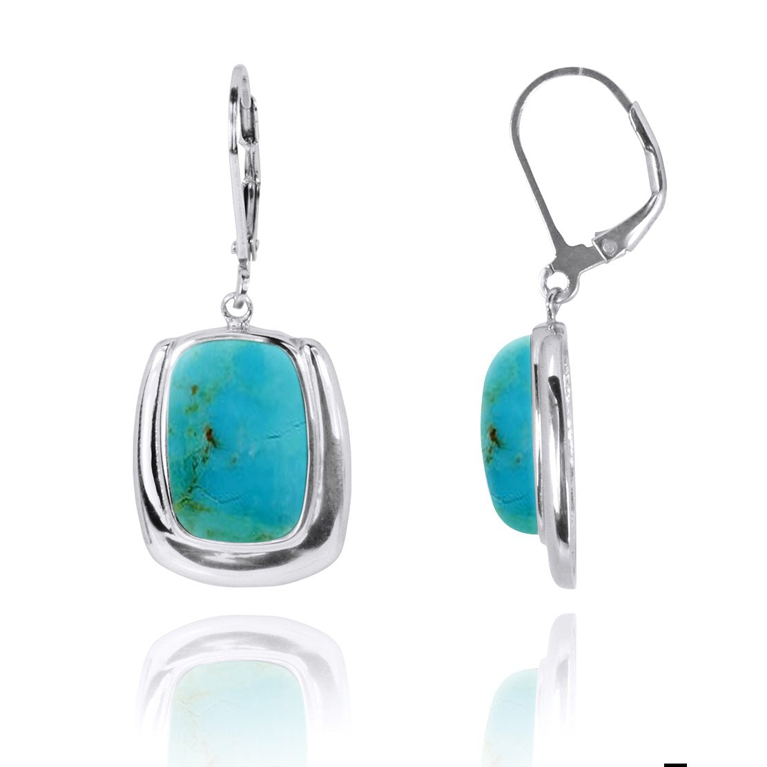 Turquoise Lobster Clasp Earrings for Women - Handmade Compressed Stone Jewelry - Perfect for Boho, Beach & Party Outfits