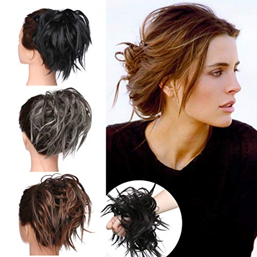 Messy Bun Scrunchie for Women - Stretchable Hair Tie for Tousled Updo & Ponytail - Perfect for Workouts, Yoga, and Everyday Styling