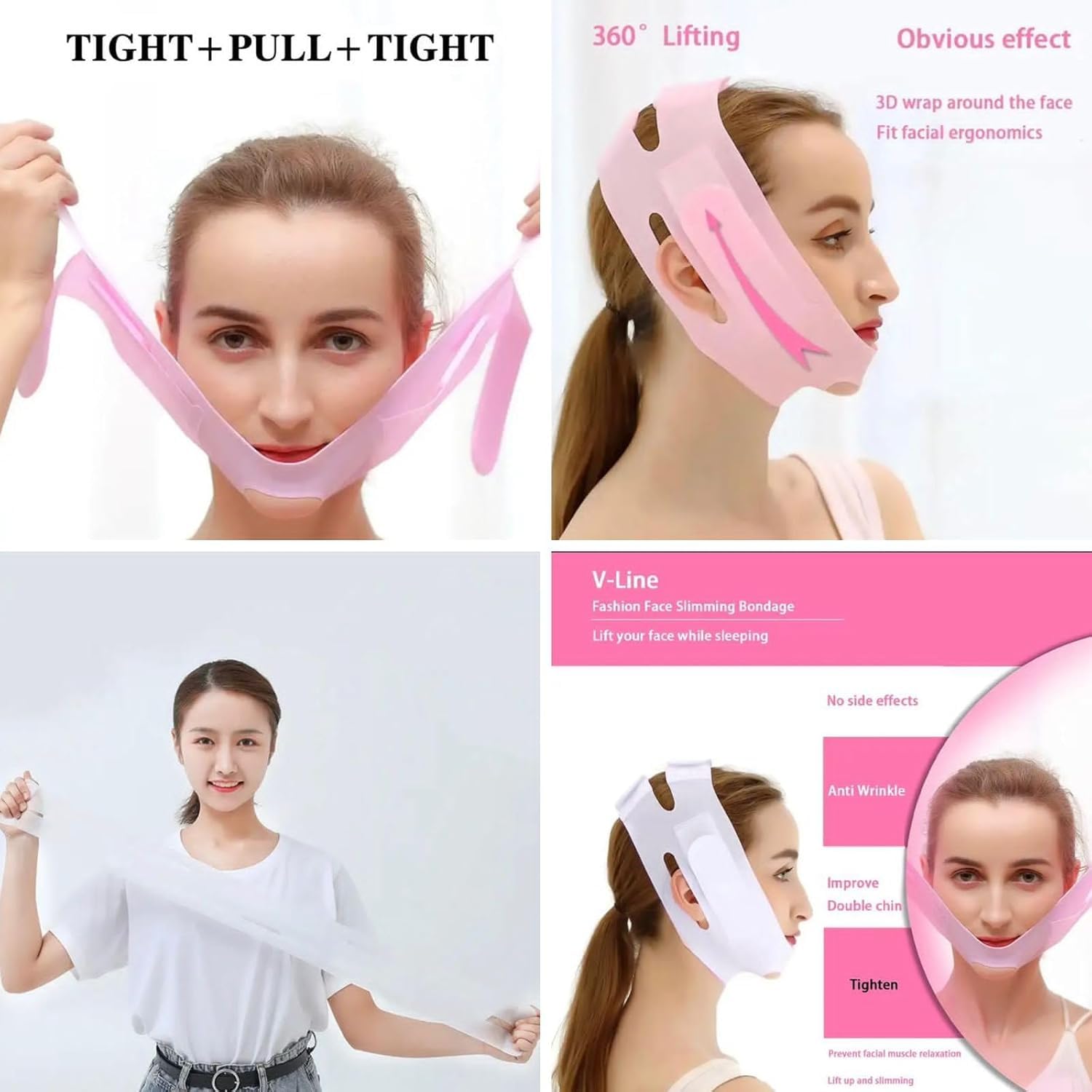 SHANIX IMPEX™ Silicone V Face Mask - Face Lift Up Belt for Cheek & Chin Slimming - Double Chin Reducer for Women & Men - Skin Tightening Facial Bandage Mask (1 Count) - Perfect for Home Spa, Anti-Aging & Facial Contouring