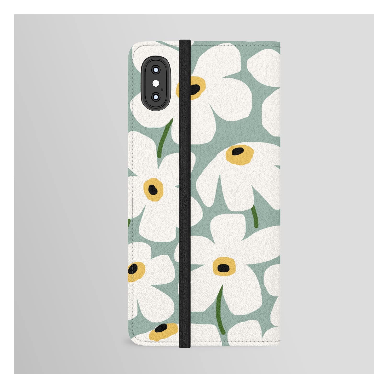 Gale Switzer Lazy Daisies Green Wallet Phone Case for iPhone Xs Max - Slim Protective Cover with Card Slots - Perfect for Everyday Use, Travel & Shopping