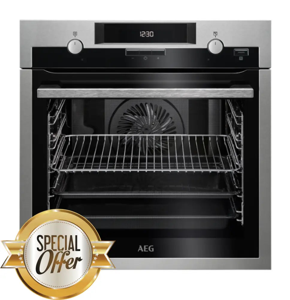 AEG BEE455010M 60cm 8 Function SteamBake Oven with Programmable Timer & Triple Glazed Door - Perfect for Baking, Roasting & Steaming | Ideal for Home Kitchens & Professional Bakers