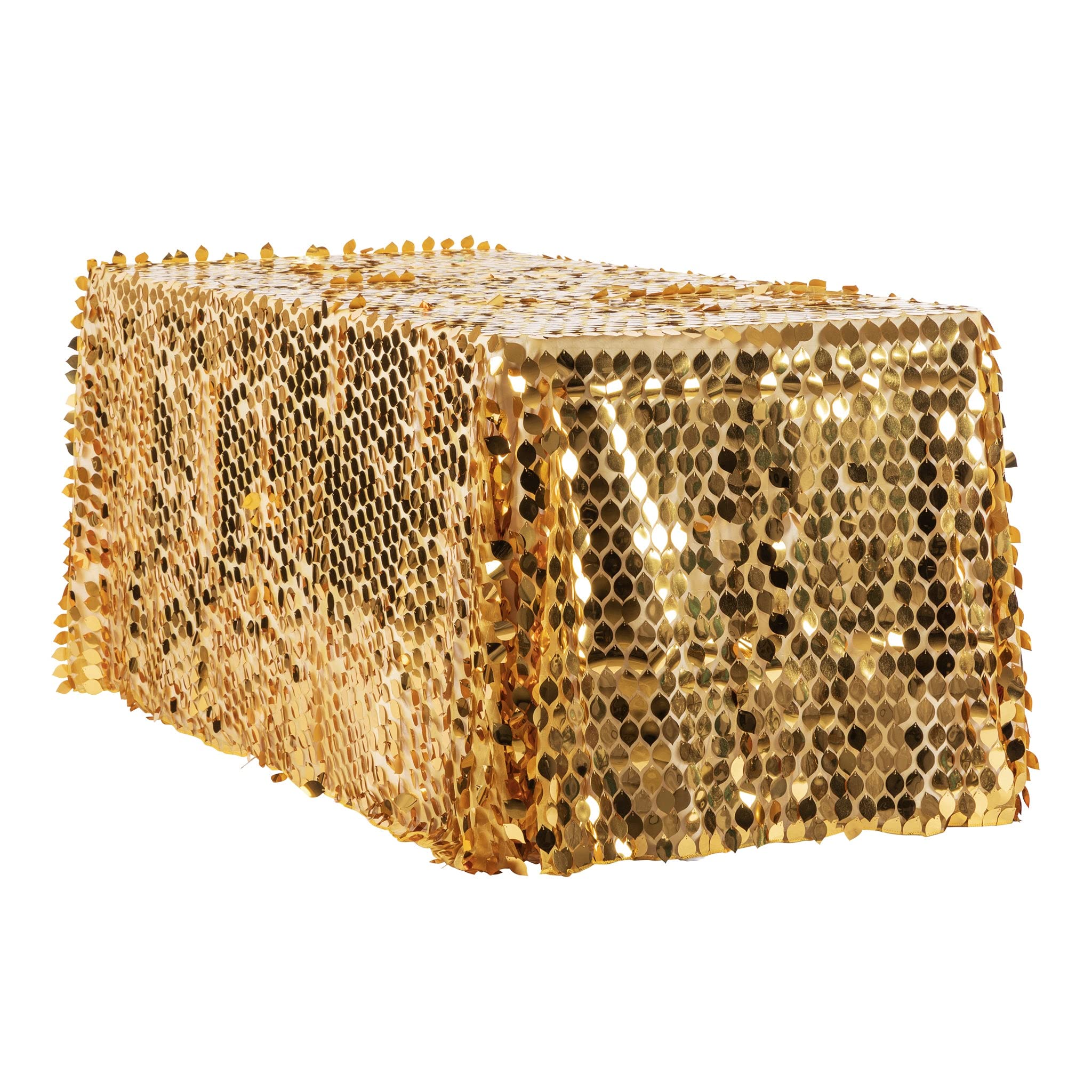 Gold Leaf Payette Sequin Tablecloth 90