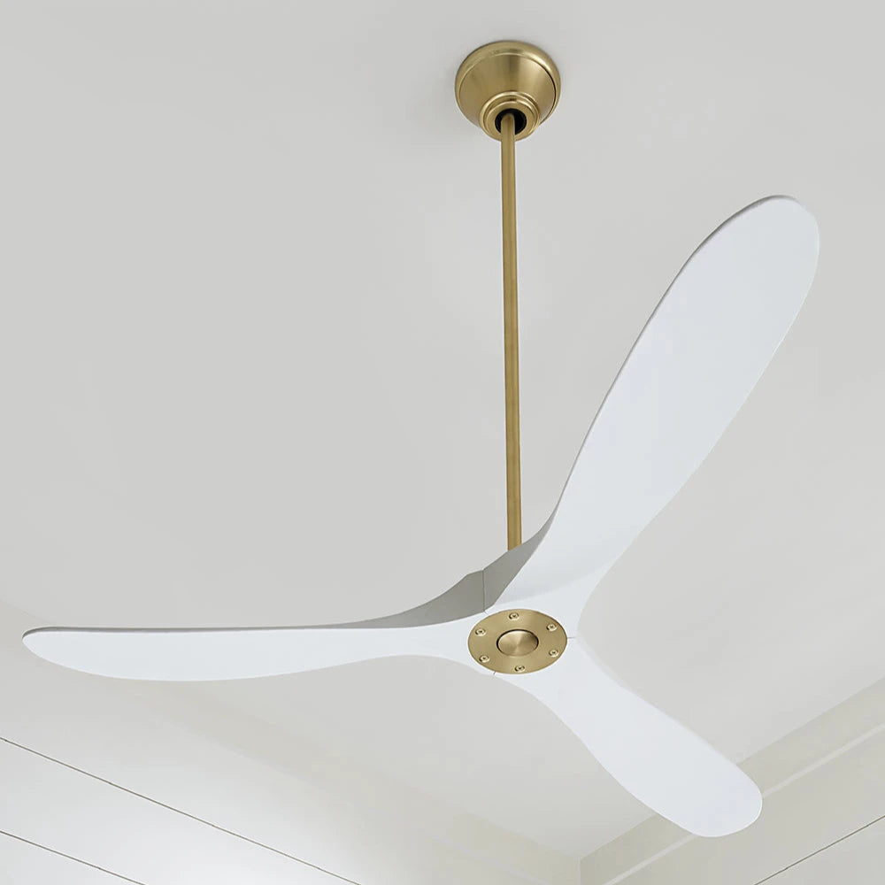Maverick Ceiling Fan with Remote Control - 52 Inch Modern Flush Mount Indoor Fan - Quiet Reversible Motor - Energy Efficient LED Light - Perfect for Bedroom, Living Room & Office