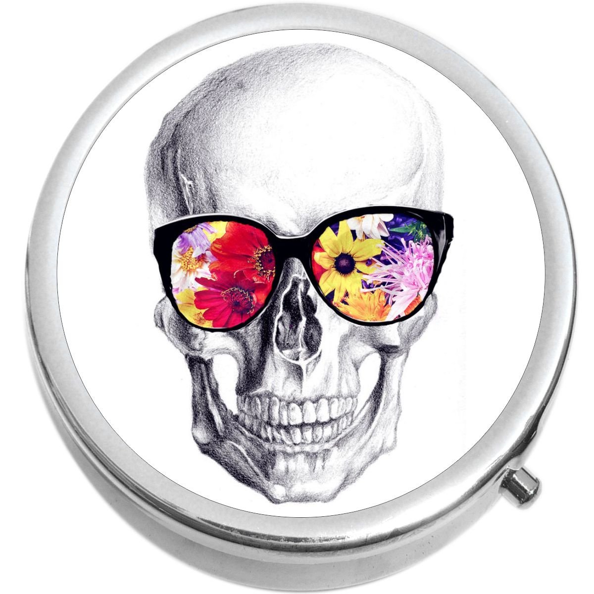 Cool Skull-Shaped Sunglasses Vitamin Pill Box - Portable Medicine Organizer for Travel, Gym & Daily Use