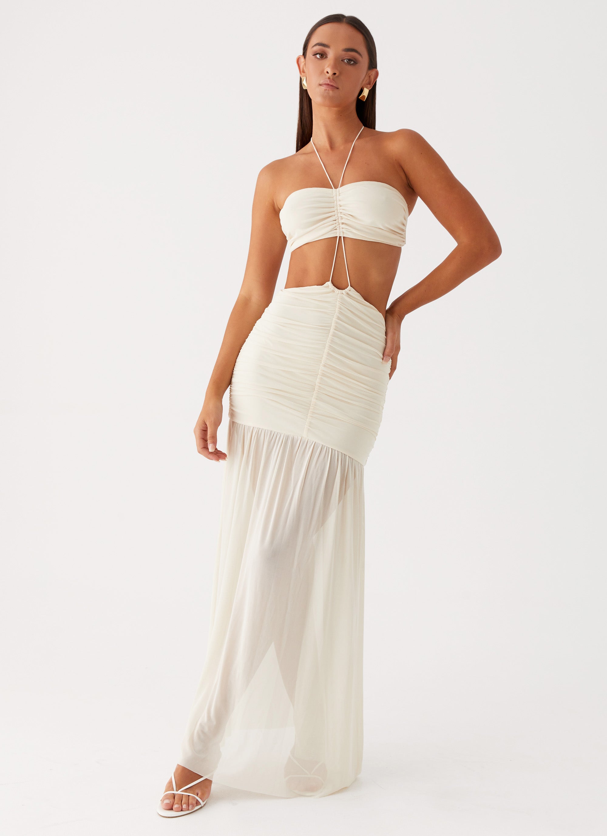 Clover Cut Out Maxi Dress - Flowy Summer Lemon Print Sundress for Women | Beach Vacation, Date Night & Outdoor Party Outfit