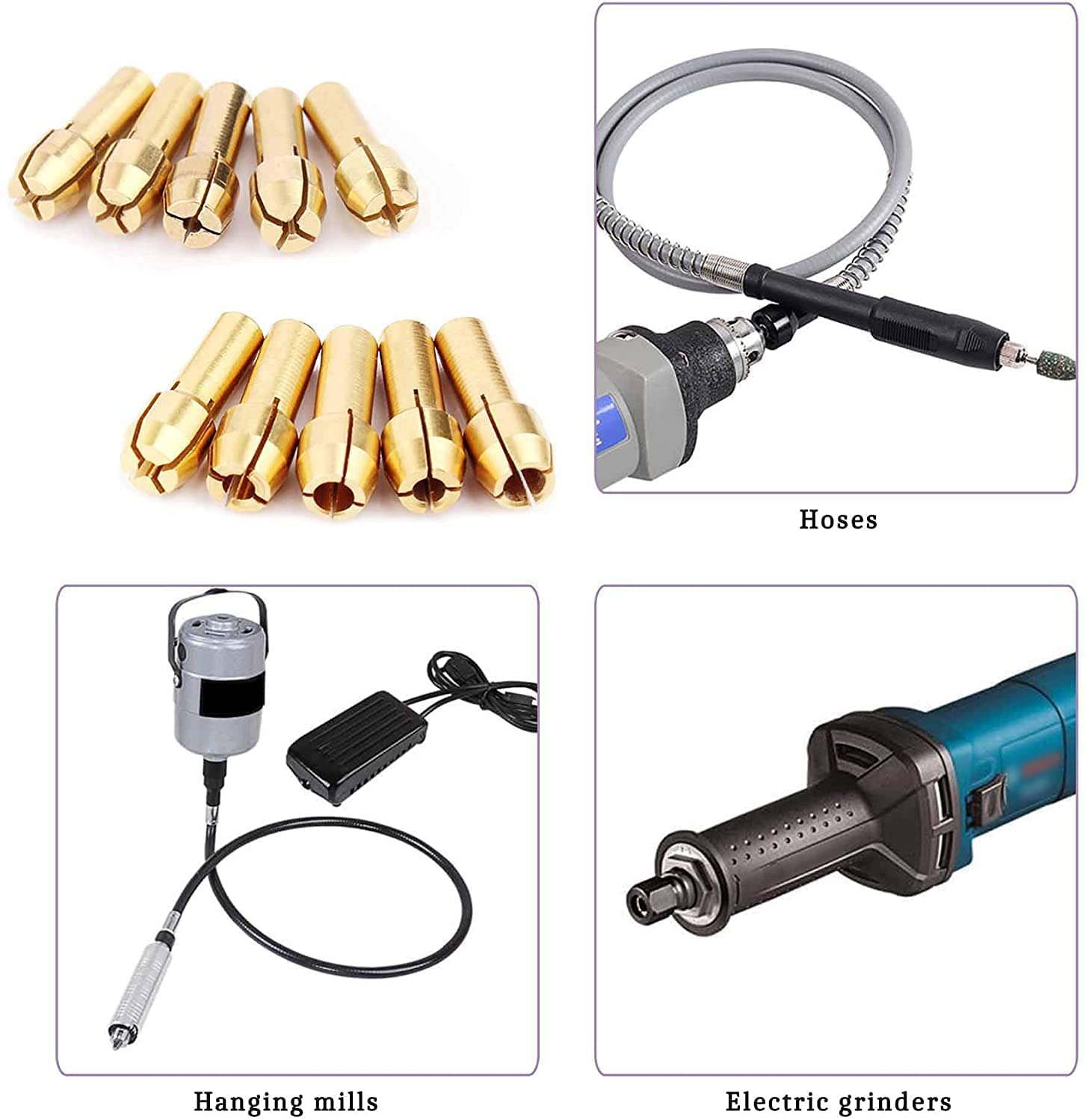 Utoolmart 1.6mm Brass Drill Chuck Collet Bits for Dremel Rotary Tools - Quick Change Mini Drill Chuck Replacement (5Pcs) - Perfect for DIY Projects, Jewelry Making & Precision Grinding