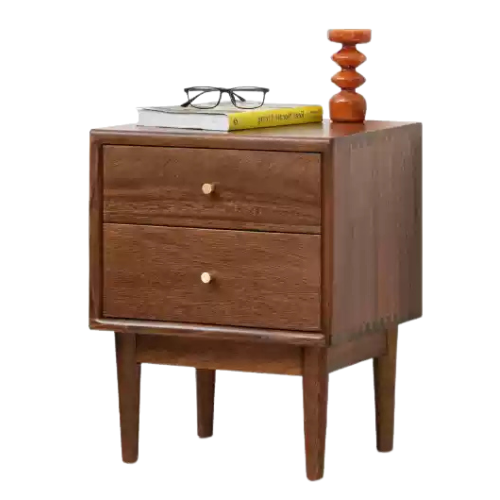 Premium Black Walnut Solid Wood Nightstand - Handcrafted Bedside Table with Drawer | Perfect for Bedroom, Living Room & Guest Room Decor