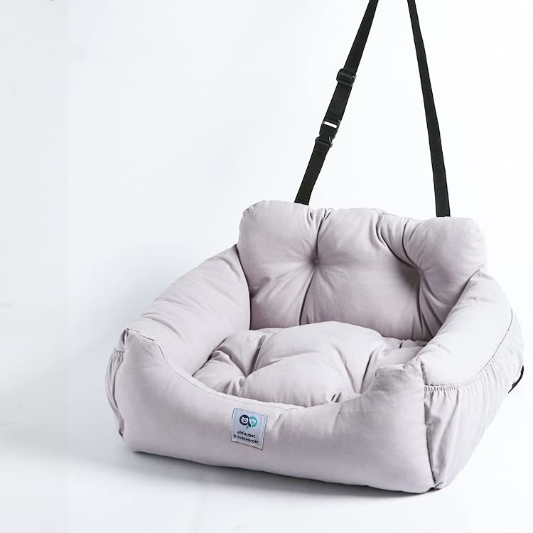 Aidou Dog Car Seat for Small to Large Pets - Travel & Home Use (Medium Grey)