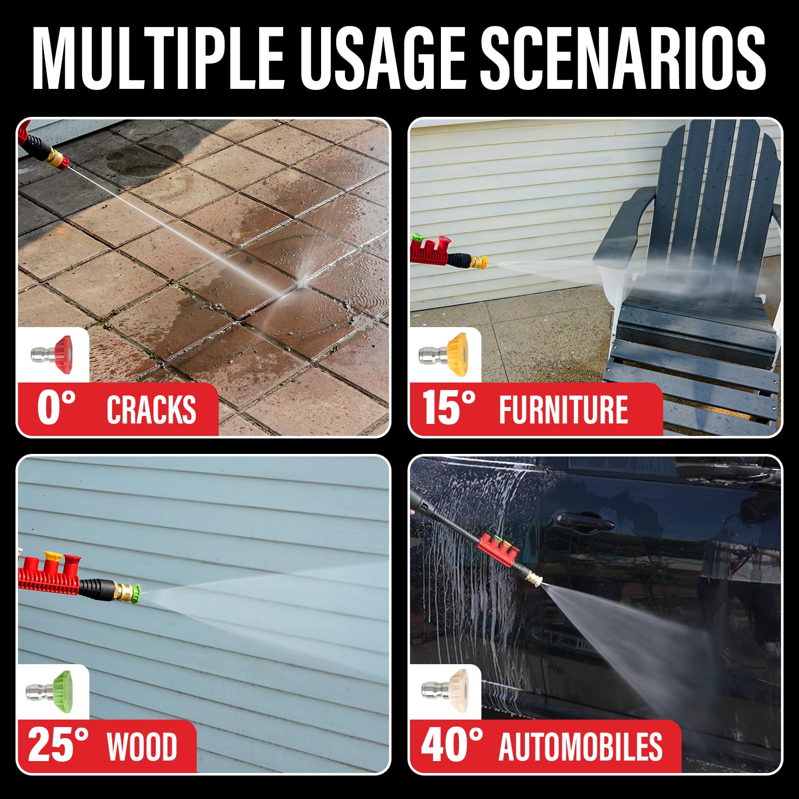MZK 4500 PSI Electric Pressure Washer - 3.0 GPM High Power Washer with 360° Lockable Wheels, 4 Quick-Connect Nozzles & Foam Cannon - Ideal for Cleaning Cars, Fences, Driveways, Patios & Outdoor Surfaces