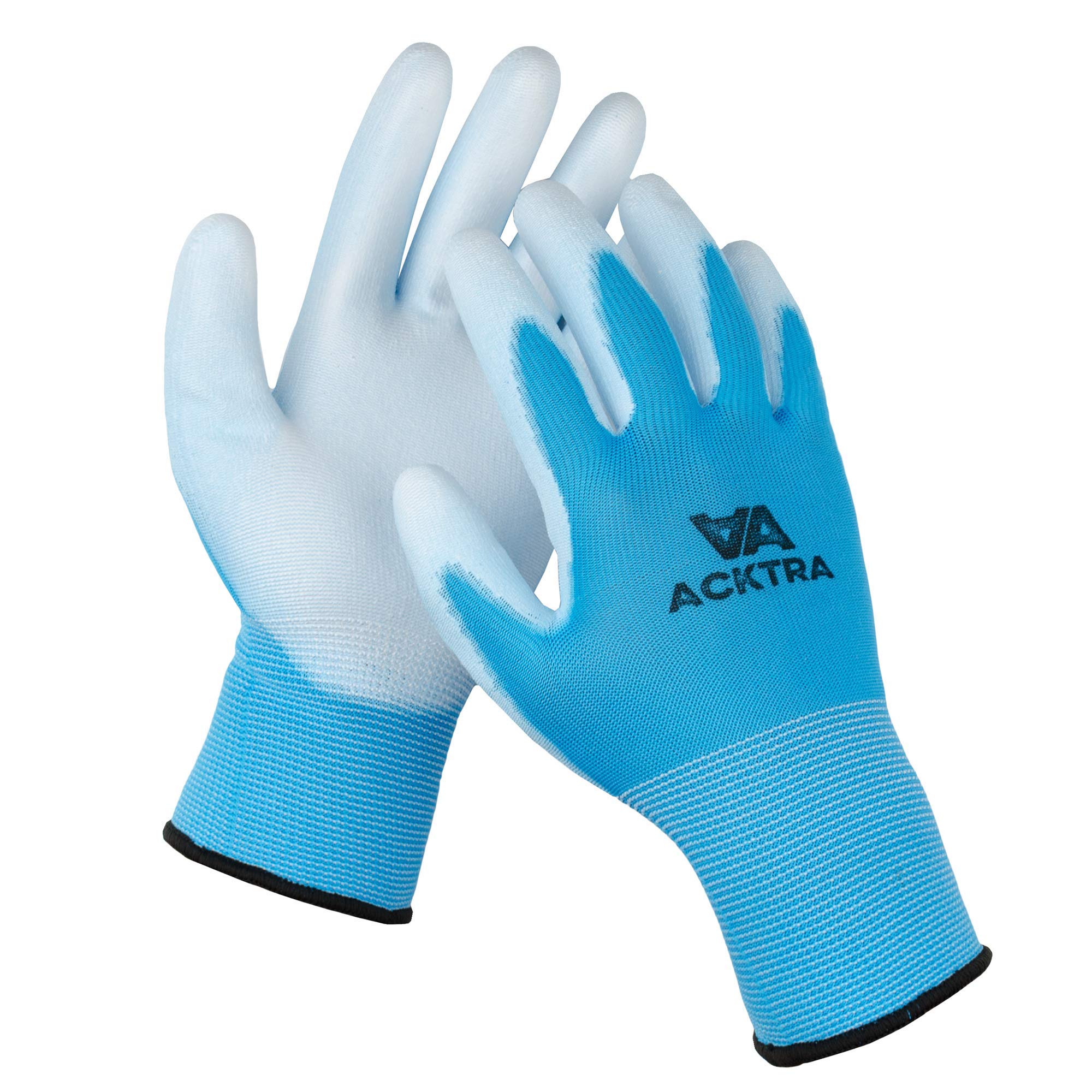 120 Pairs PU Coated Safety Work Gloves - Thin & Lightweight Polyester with Black Coating - EN388 3121X Certified - Multipurpose Unisex Gloves for Construction, Gardening, Warehouse & DIY Projects (Bulk Pack, X-Small)
