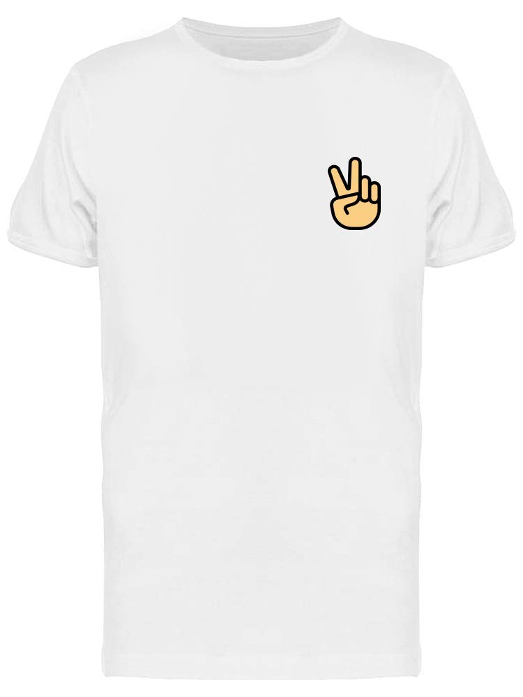 Peace Hand Pocket Doodle Graphic T-Shirt for Men - Casual Streetwear Tee for Everyday Wear & Outings