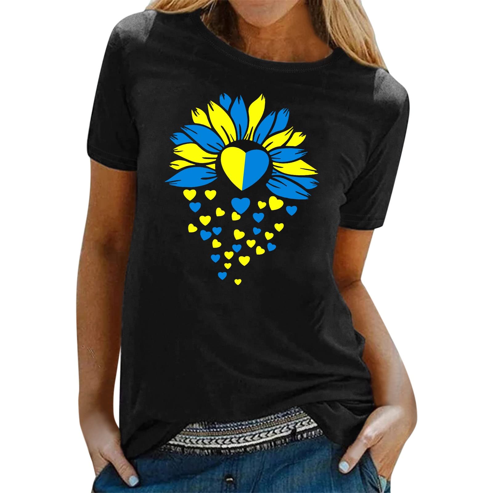 Women's Casual Short Sleeve Printed Button-Up Tee Shirt - Trendy Summer Top for Going Out, Date Night & Weekend Wear