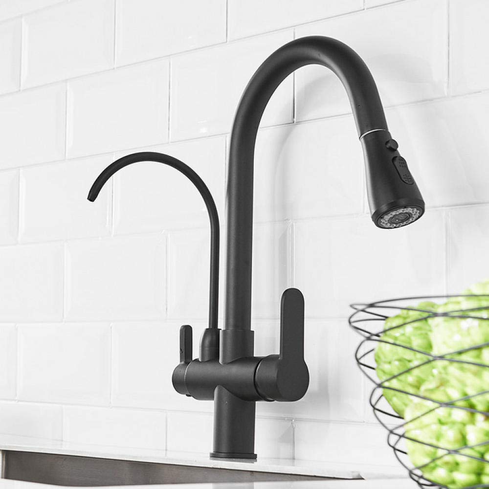360 Degree Rotating Kitchen Faucet with Filter - Brass Purified Water Drinking Mixer Tap for Sink | Perfect for Modern Kitchens, Office Pantries & RV Water Systems