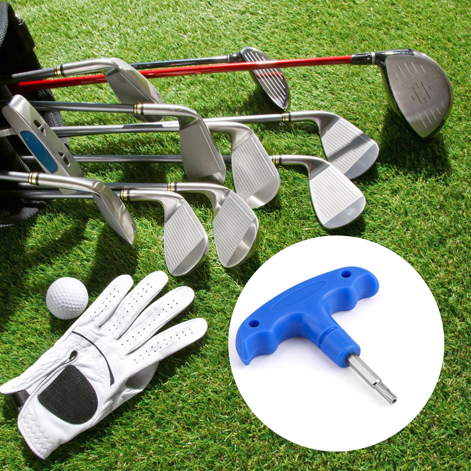 Premium Adjustable Golf Club Wrench - Heavy Duty Metal Torque Tool with Shaft Adapter for Golf Club Repair & Maintenance | Perfect for Golfers, Club Fitters & Repair Technicians | Use on Driving Range, Golf Course & Workshop