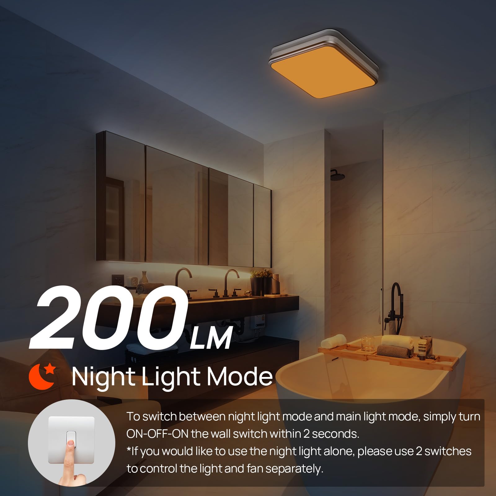 Consciot Bathroom Exhaust Fan with LED Light - 110/160 CFM Adjustable Ventilation, Ultra Quiet 1.0 Sone, Fits 11.39
