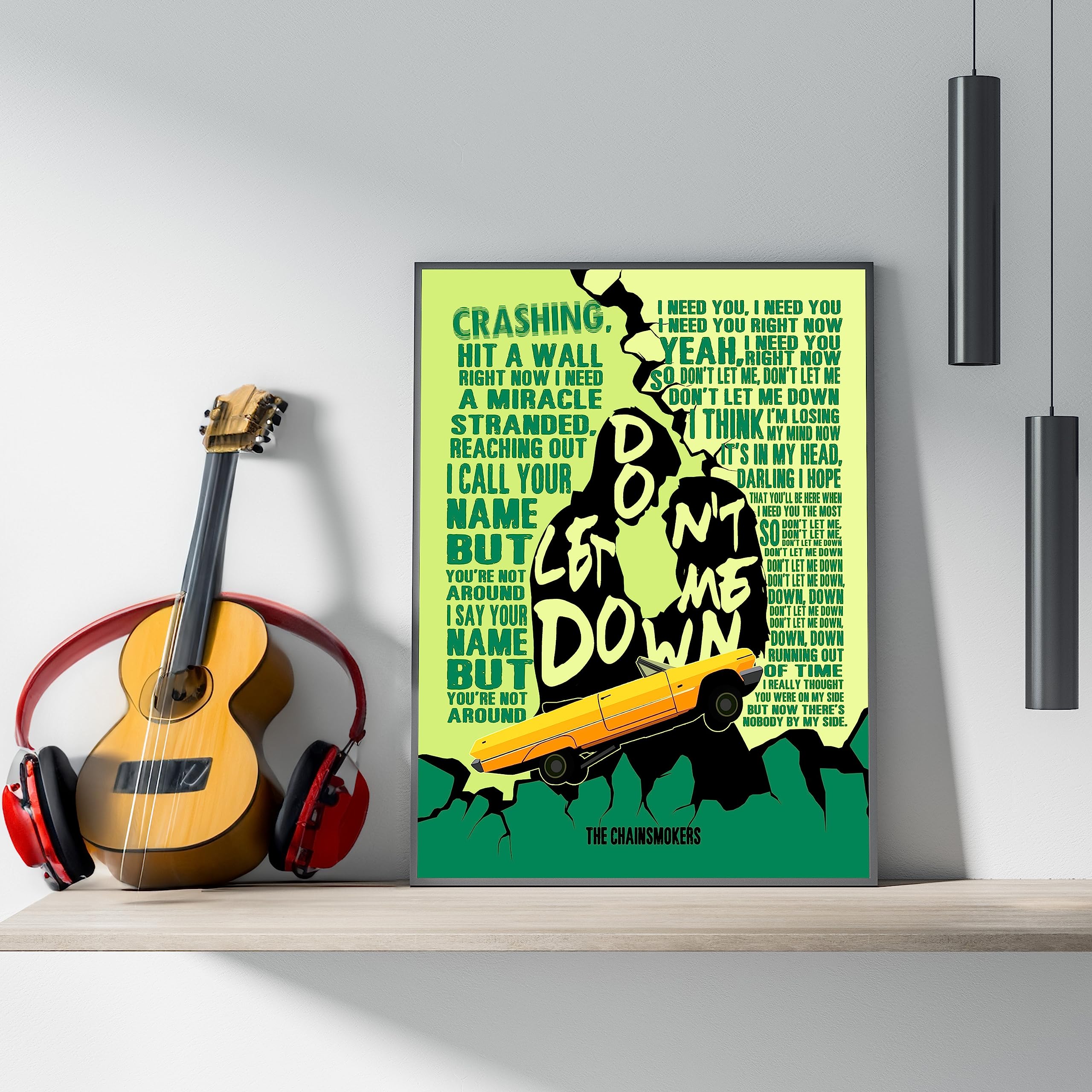 The Chainsmokers Music Poster - 'Don't Let Me Down' Love Song Wall Art for Living Room, Bedroom, Bar & Man Cave Decor | Aesthetic Unframed Print 11x14 | Perfect for Music Lovers & Home Styling
