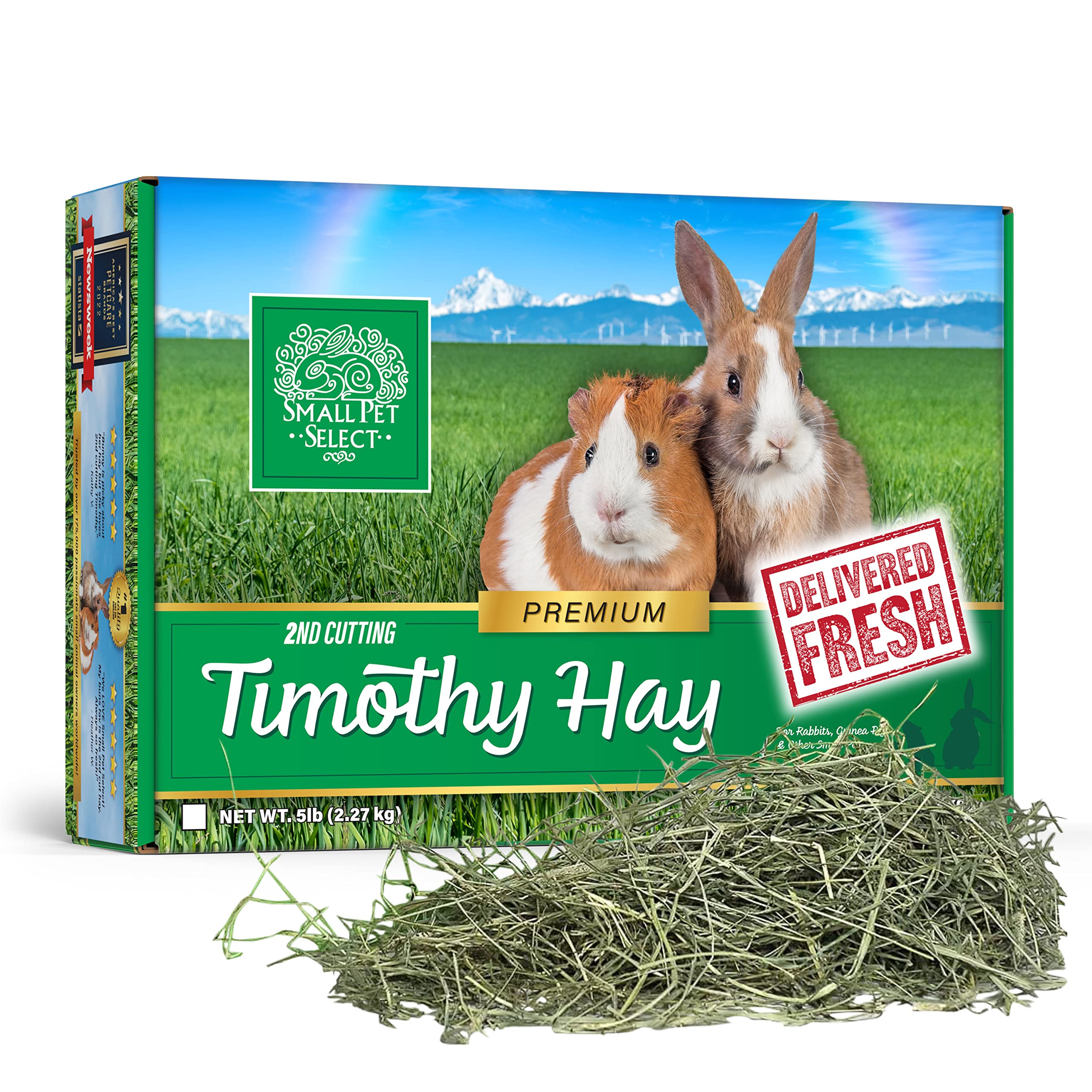 Small Pet Select Premium Natural Aspen Bedding (2 Pack, 141L) & 2nd Cutting Timothy Hay (10LB) for Rabbits, Guinea Pigs, Chinchillas - Ideal for Cages, Hutches, and Small Animal Habitats