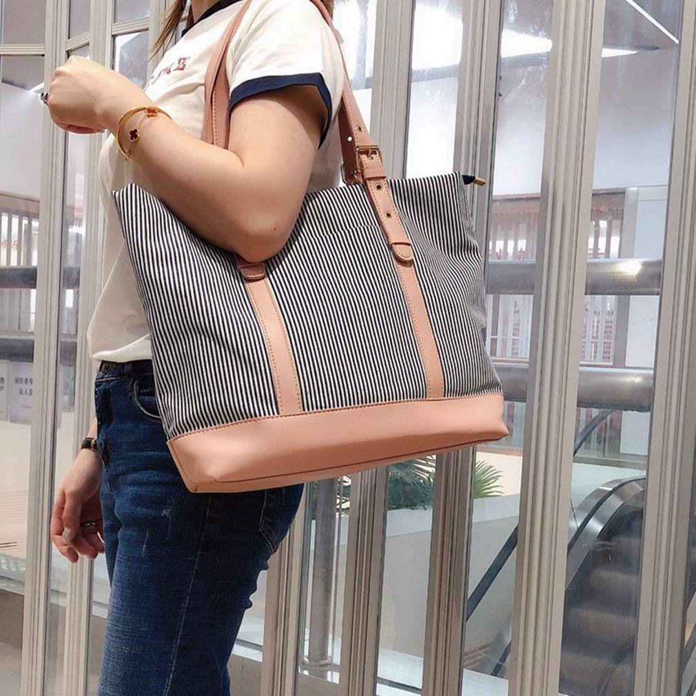 Stylish Women's Canvas Shoulder Tote Bag - Large Work Purse with Top Handle for Everyday Use, Diaper Bag & Commuting | Perfect for Office, Travel & Mom Essentials