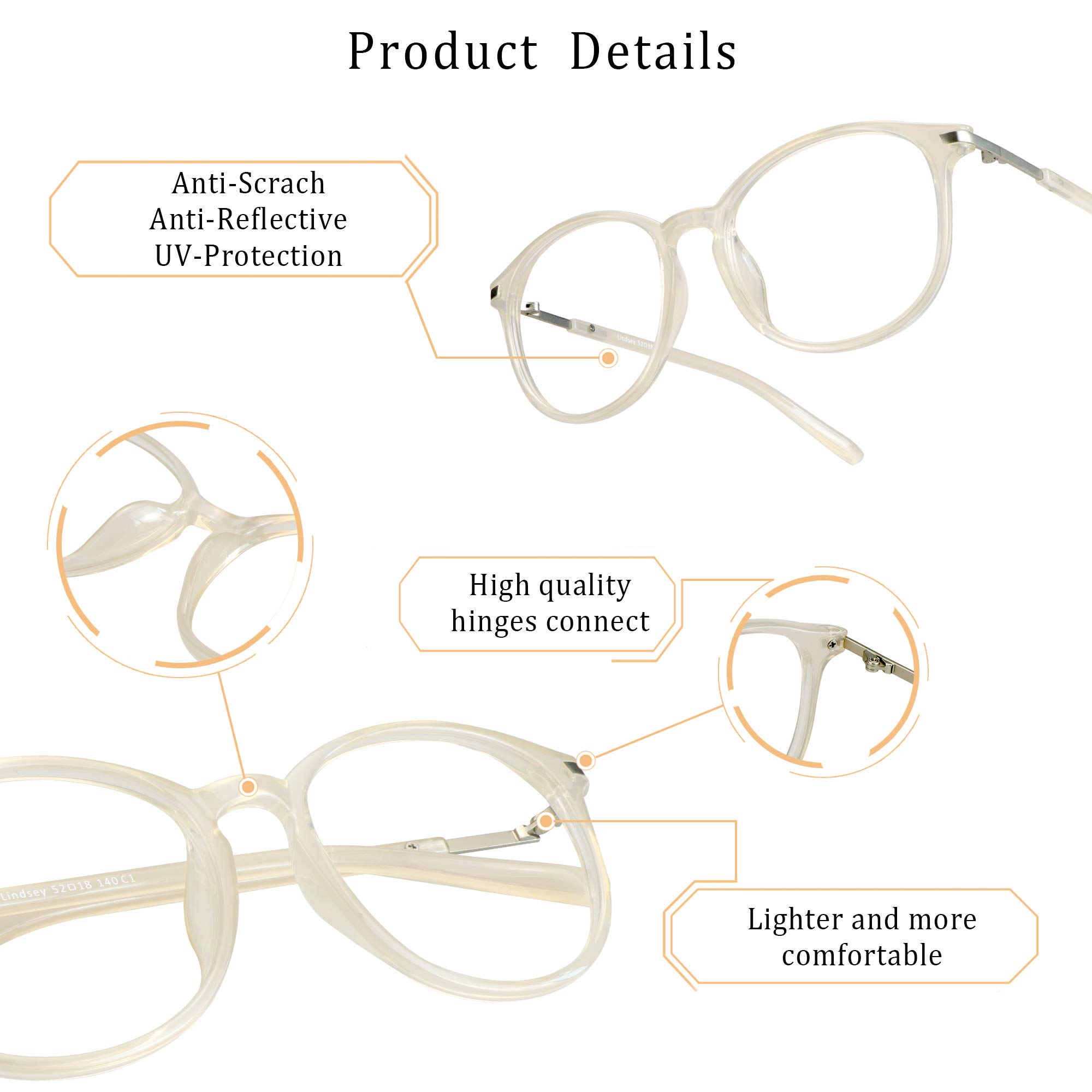 LifeArt Blue Light Blocking Glasses for Computer, Reading & Gaming - Anti Eye Strain Glasses for Screen Time, Office Work & Digital Device Use