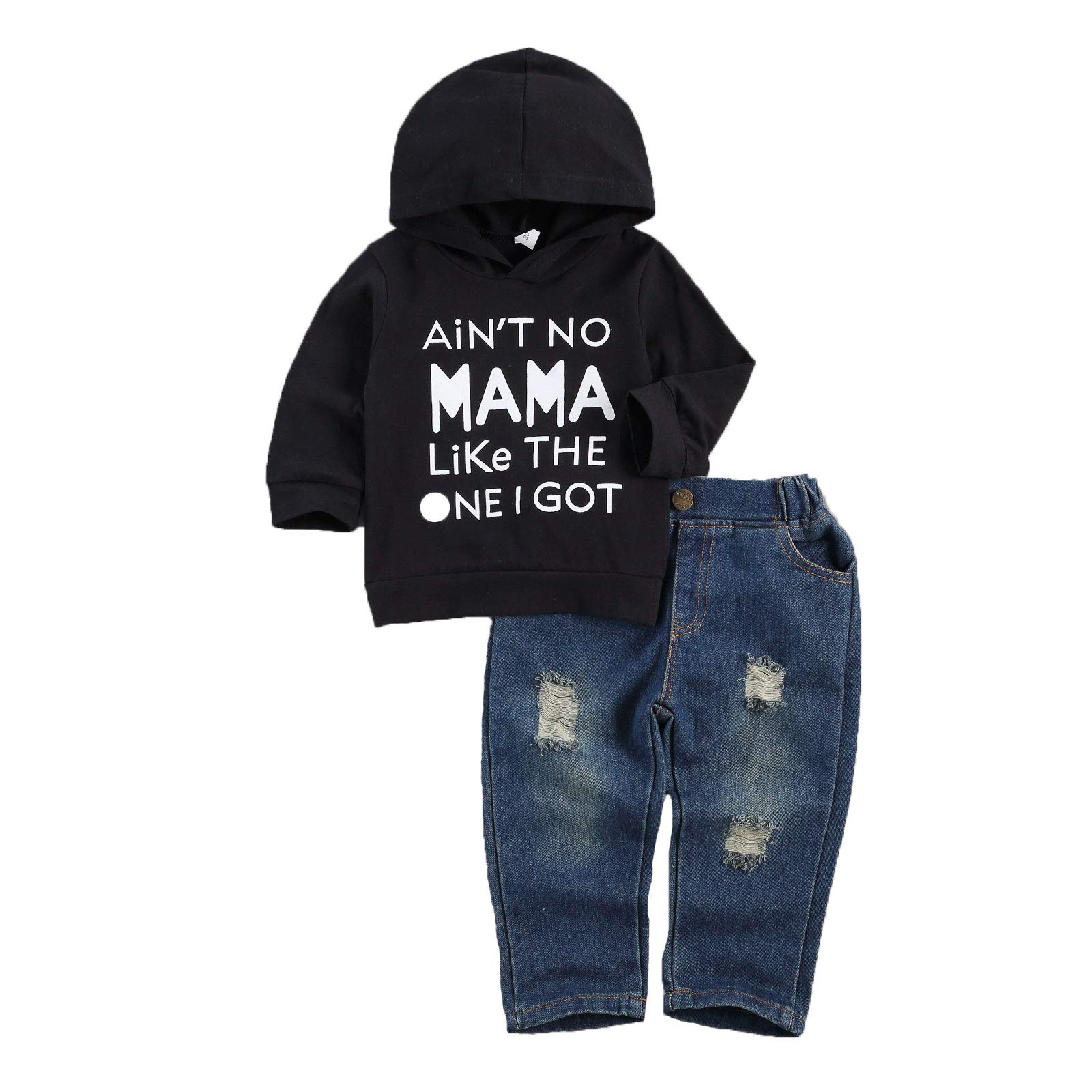 Stylish Toddler Boy Outfits - Soft Hoodie Sweatshirt & Denim Jeans Set for Fall Winter (6-24 Months) | Perfect for Playdates & Family Outings