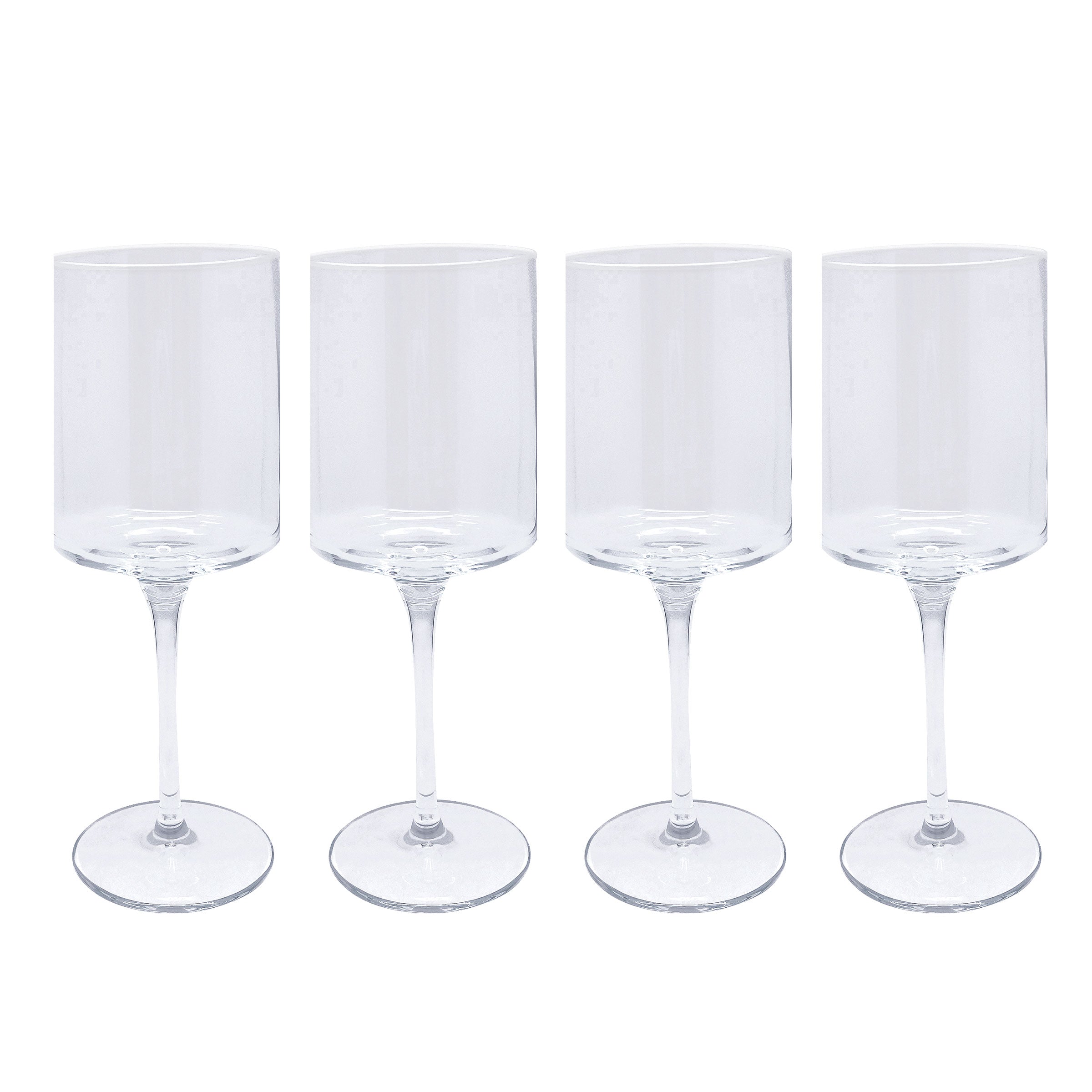 Premium Fine Line Clear with White Rim Wine Glasses - Set of 4 Elegant Stemware for Red & White Wine, Champagne - Perfect for Dinner Parties, Weddings & Home Entertaining