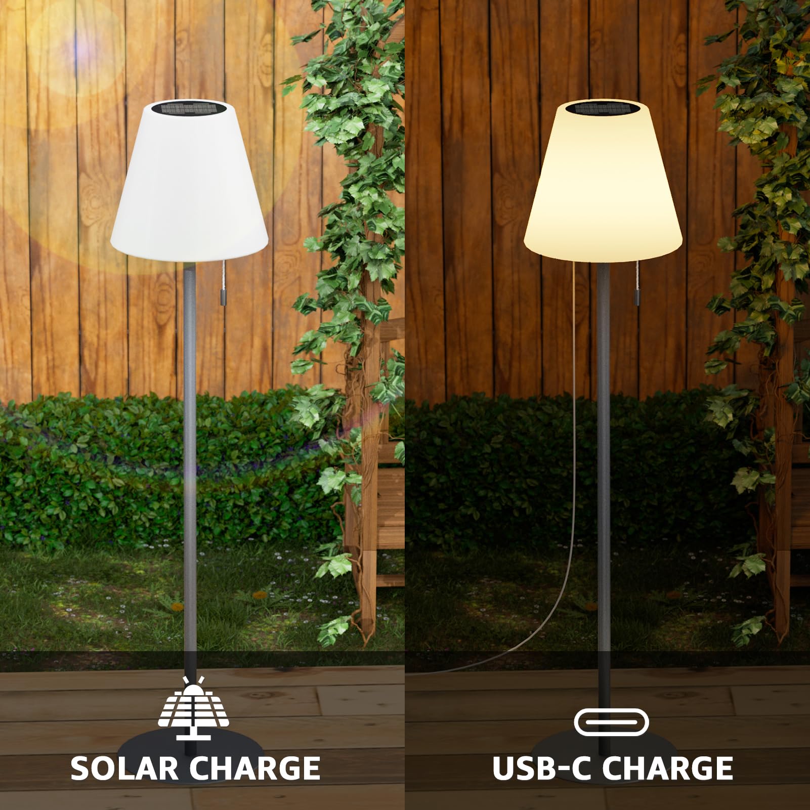 Solar Powered Outdoor Floor Lamp - Waterproof, Cordless, Dimmable Warm White & RGB LED Lighting for Garden, Lawn, Pool, Patio | Perfect for Backyard, Deck, and Landscape Illumination