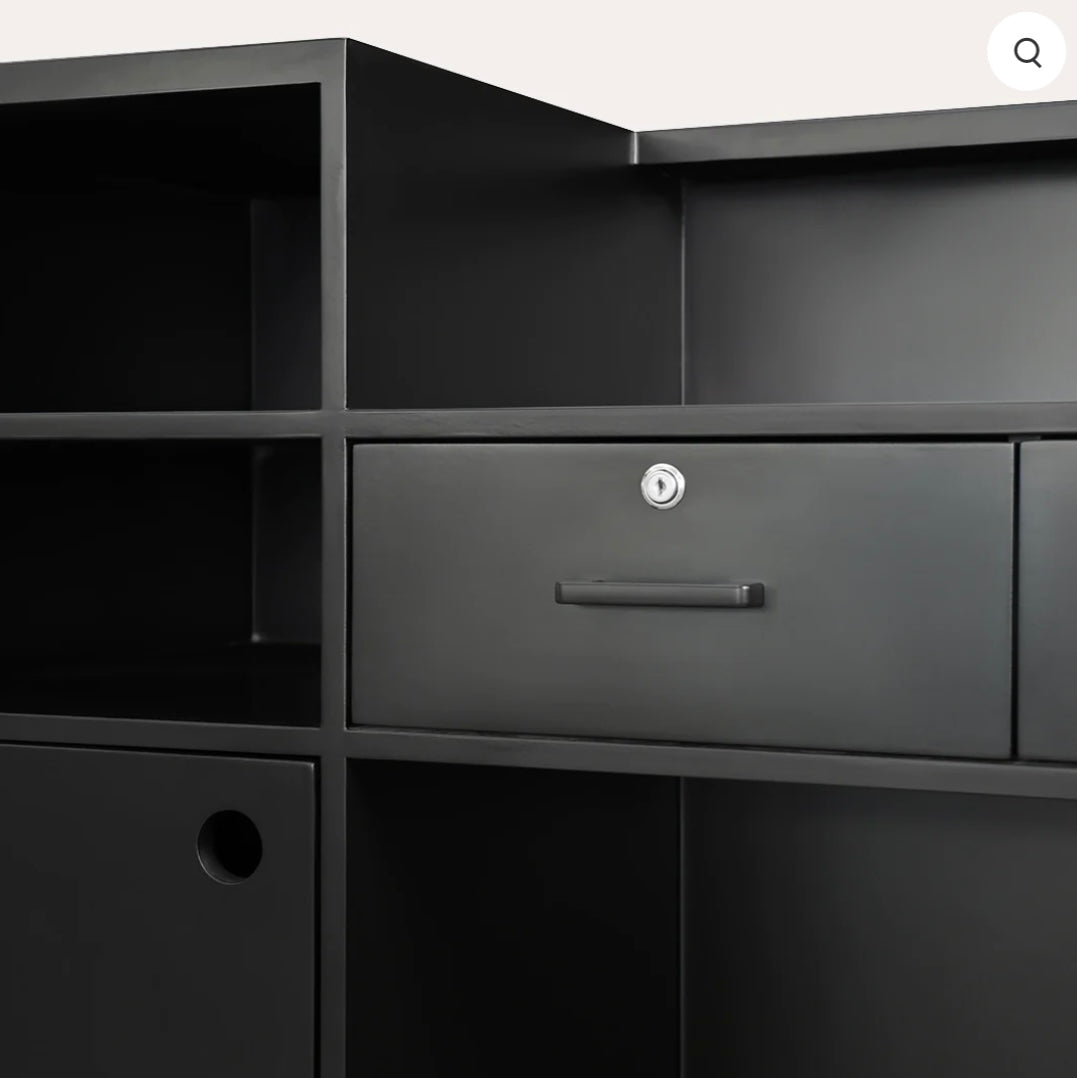 Modern Round Reception Desk - Large Size for Office & Hotel Lobby | Elegant Front Desk Furniture for Corporate & Hospitality Spaces