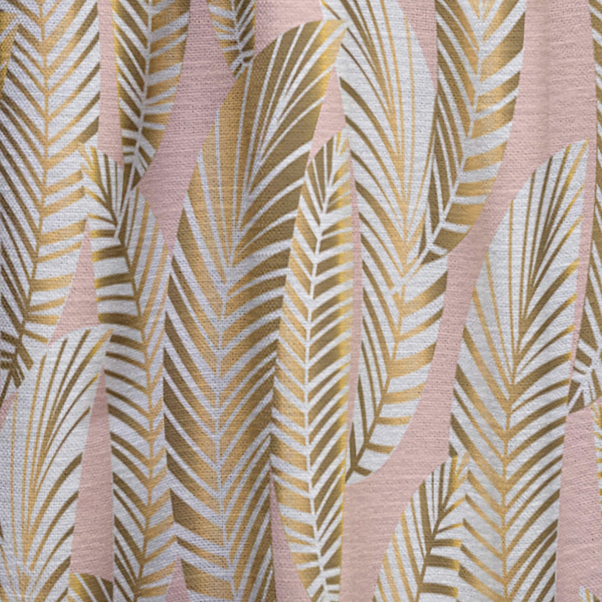 DesignQ Golden Palm Leaves Thermal Insulated Curtain Panel - 52x84 Inches - Blackout Drapes for Bedroom & Living Room - Perfect for Privacy, Sun Protection & Energy Efficiency