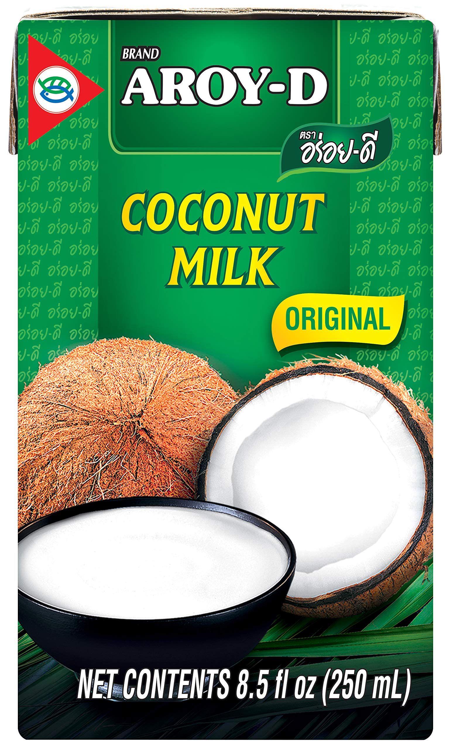 Aroy-D 100% Pure Coconut Milk 8.5 Oz (Pack of 6) - Premium Quality for Cooking, Baking, Smoothies & Thai Cuisine