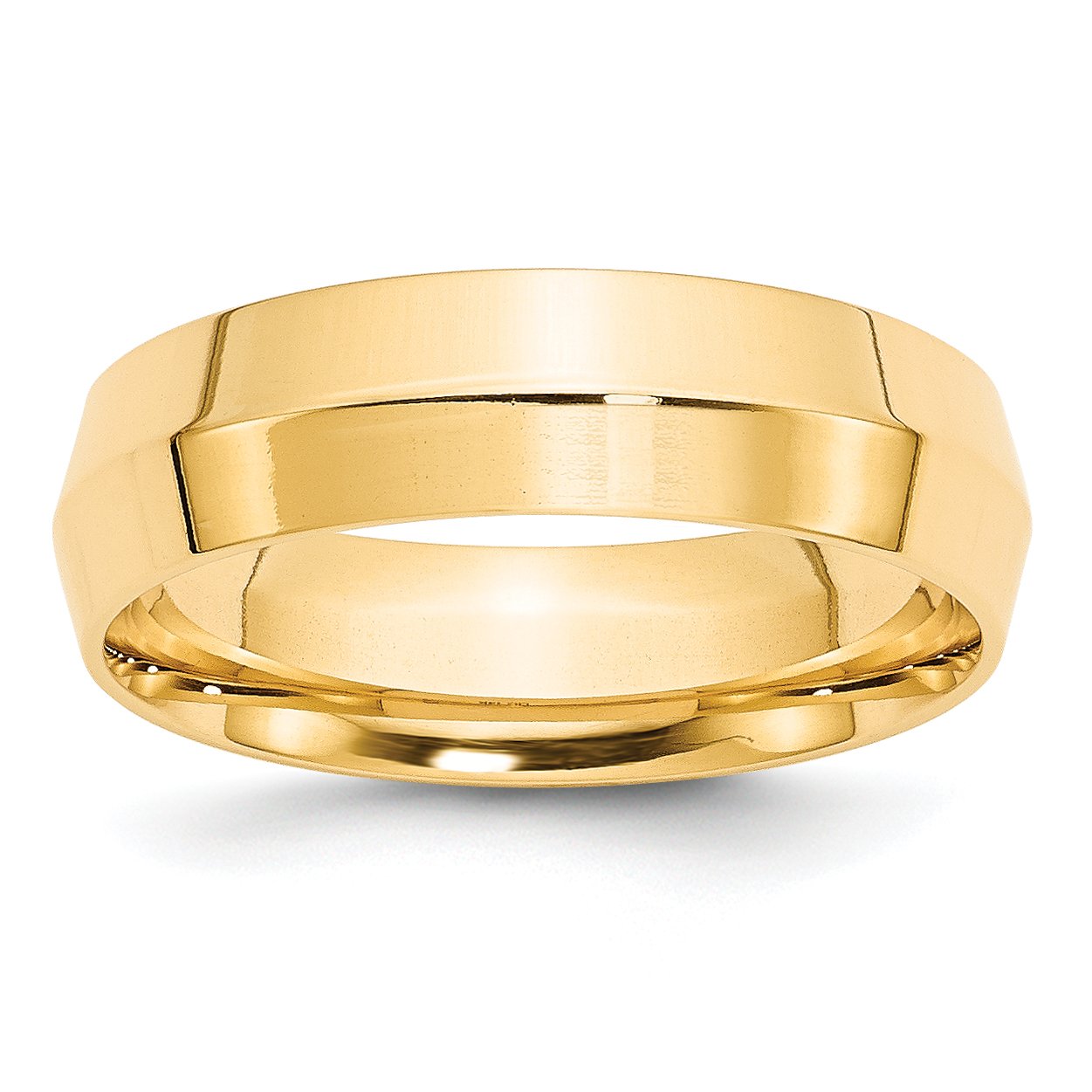 14K Solid Yellow Gold 6mm Comfort Fit Knife Edge Wedding Band Ring for Men - Perfect for Engagement, Anniversary & Everyday Wear