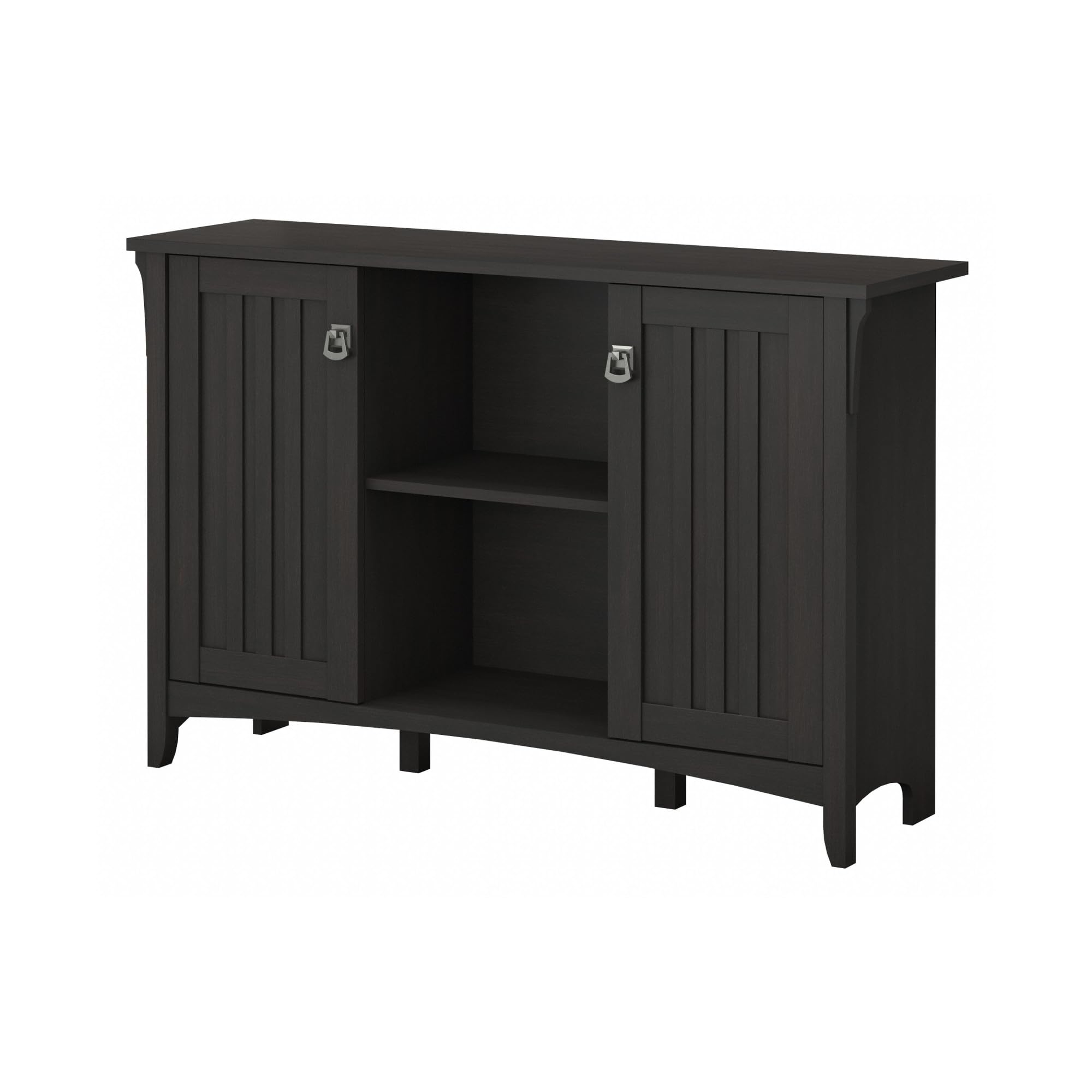 Bush Furniture Salinas Accent Storage Cabinet with Doors - Vintage Black Finish for Living Room, Bedroom, or Home Office Organization