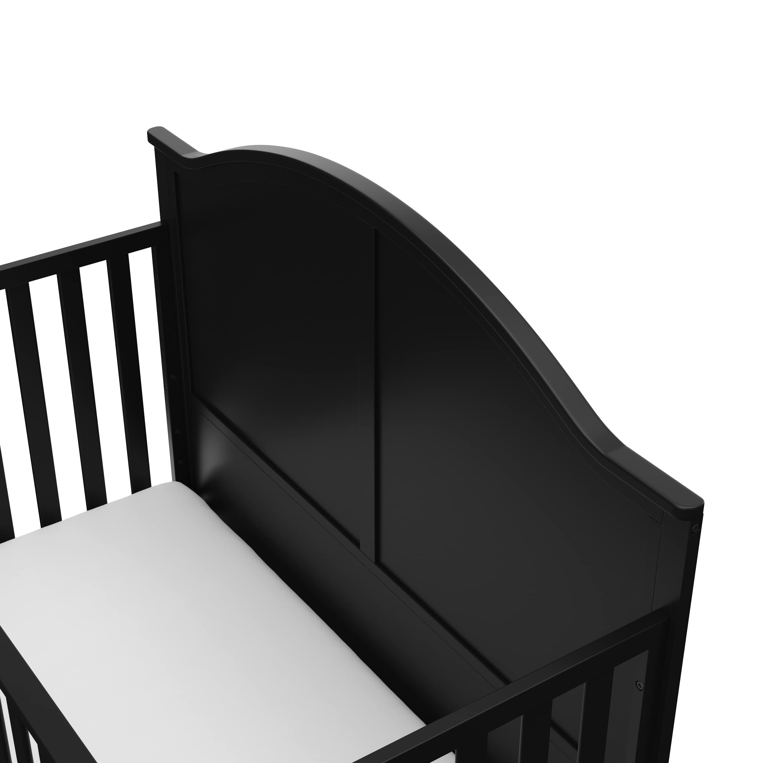 Graco Wilfred Convertible Crib & Mattress Set (Black) – GREENGUARD Gold Certified Baby Crib with Included Mattress | Safe Nursery Furniture for Newborns & Toddlers | Perfect for Modern Nursery Rooms & Daycare Centers