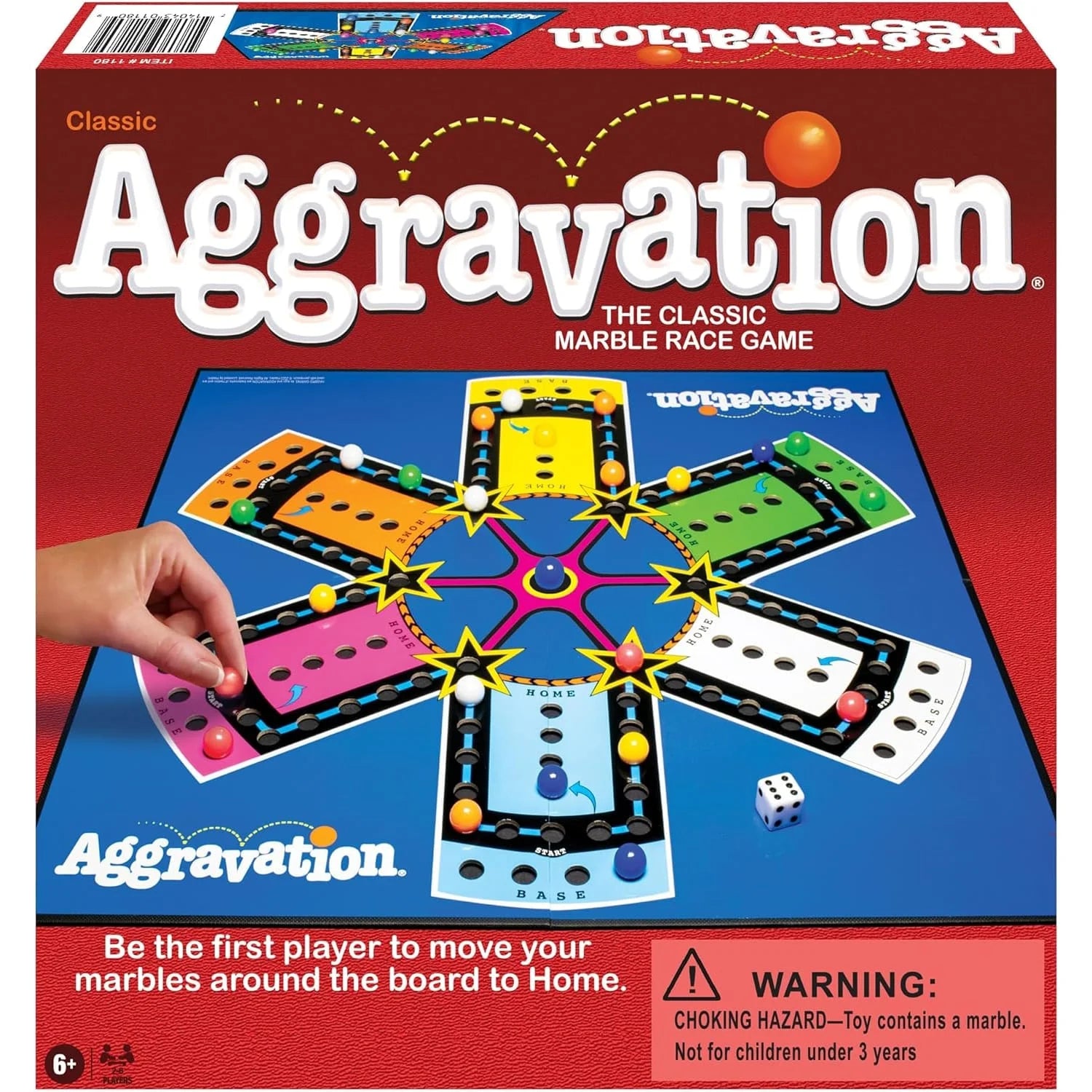 Classic Aggravation Board Game - Family Strategy Marble Game for 2-6 Players | Perfect for Game Nights, Family Gatherings & Indoor Fun