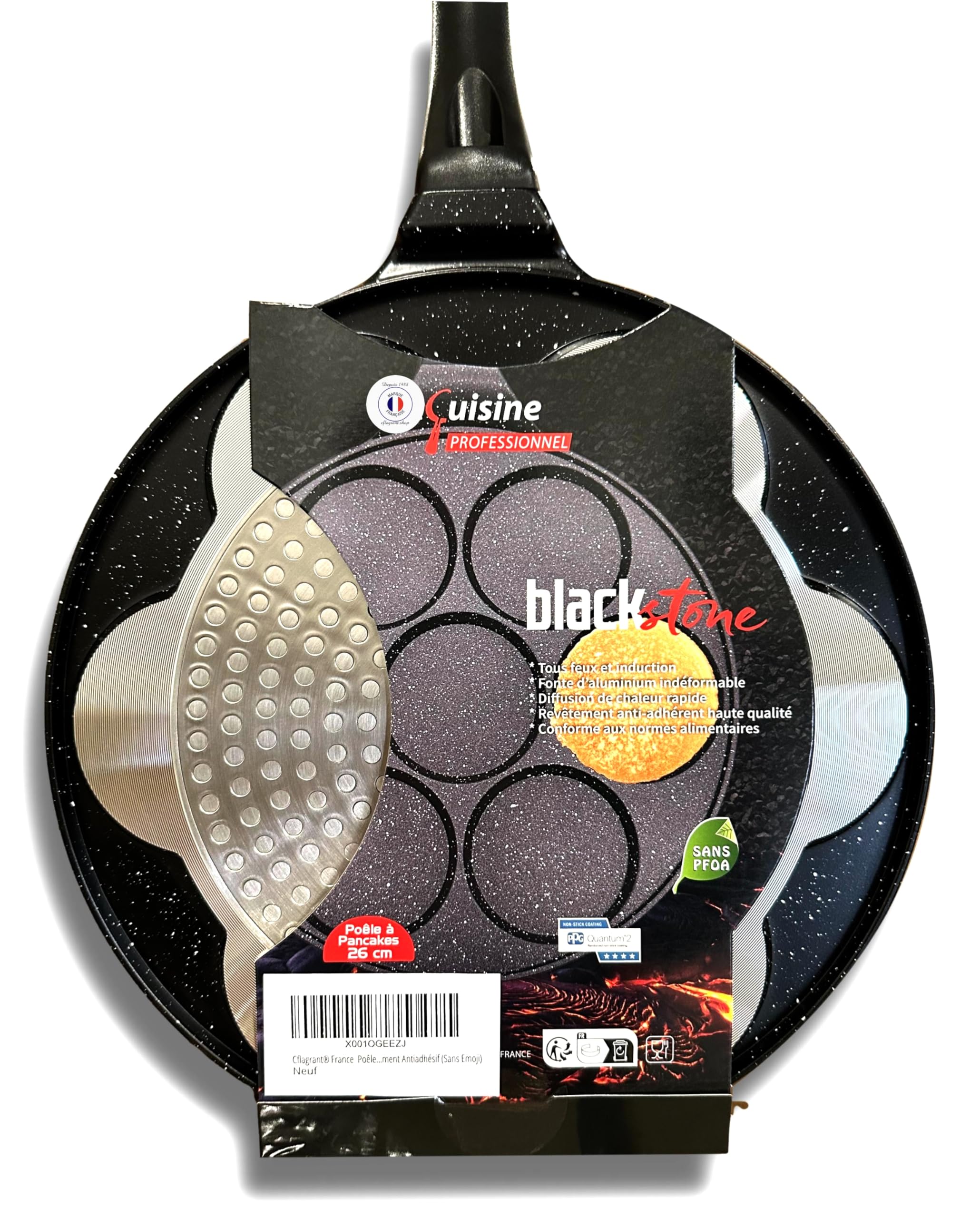 Cflagrant® Non-Stick Pancake Pan - 26cm Stone Coated, PFOA-Free, Induction Compatible for All Stovetops | Healthy Fat-Free Cooking | Perfect for Pancakes, Crepes & Breakfast Dishes