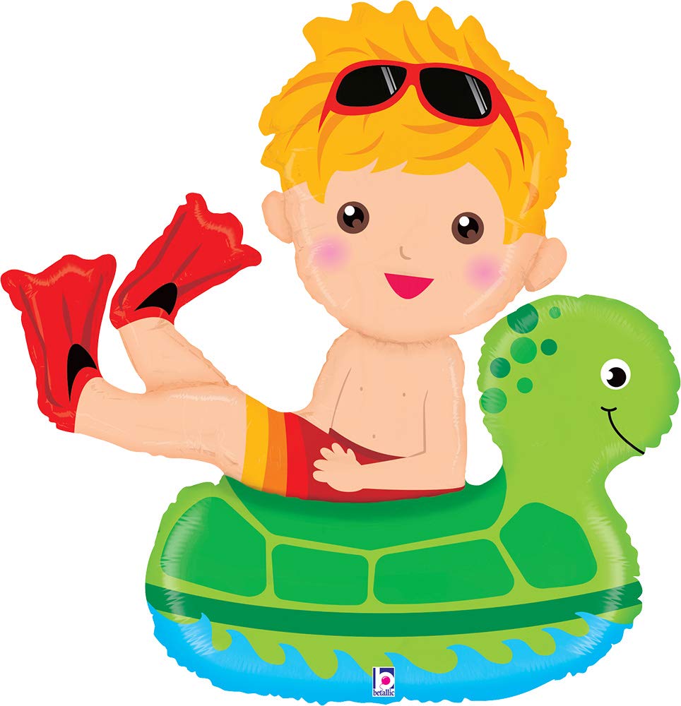 Pool Party Birthday Supplies - Inflatable Floaties & Watermelon Balloon Bouquet Decorations for Summer Backyard Celebrations, Kids Pool Parties, and Beach Themed Events