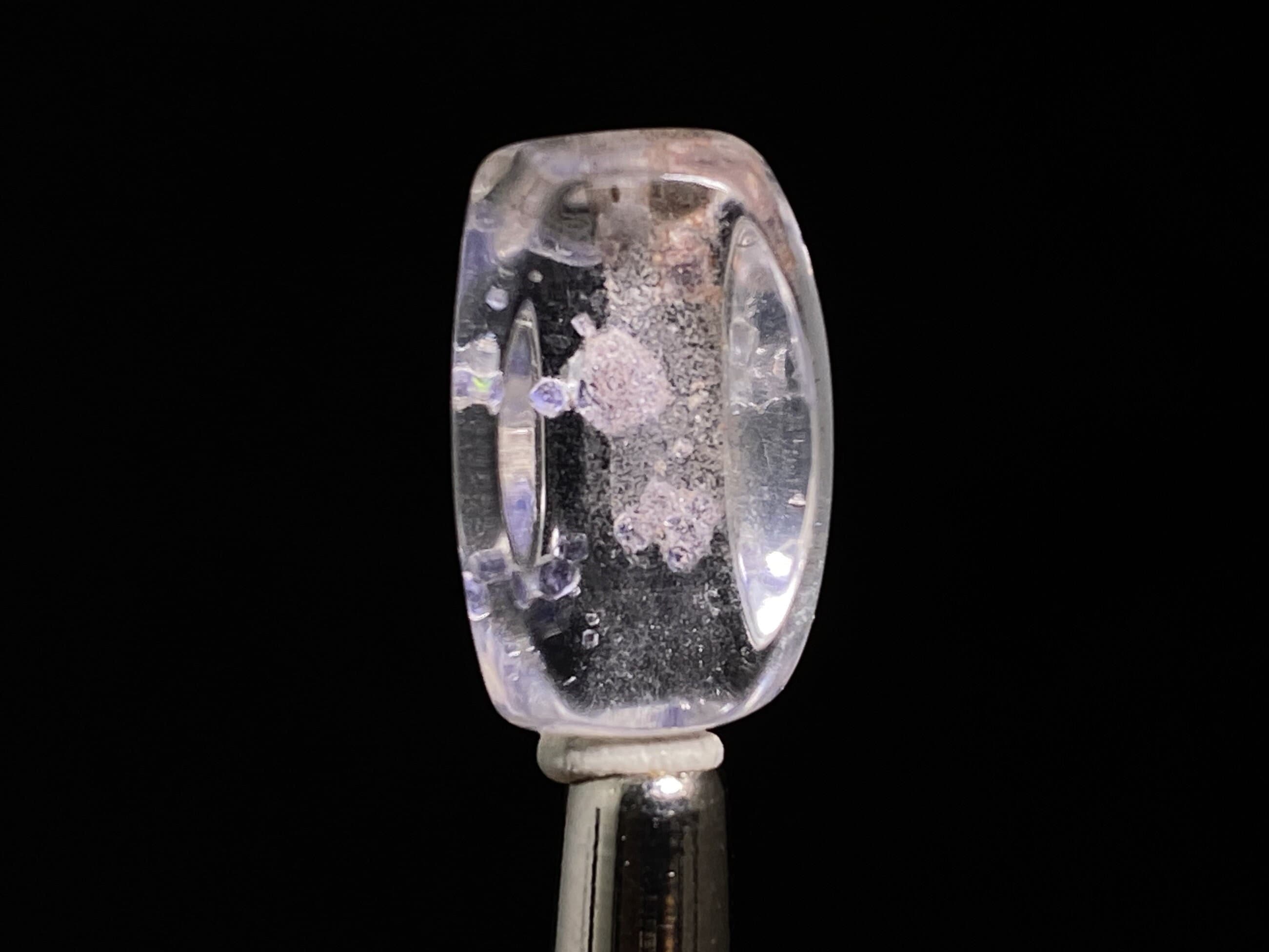 Natural Fluorite in Clear Quartz Cabochon - Rare Gemstone for Jewelry Making, Healing Crystals & DIY Crafts | Perfect for Pendants, Rings & Spiritual Healing