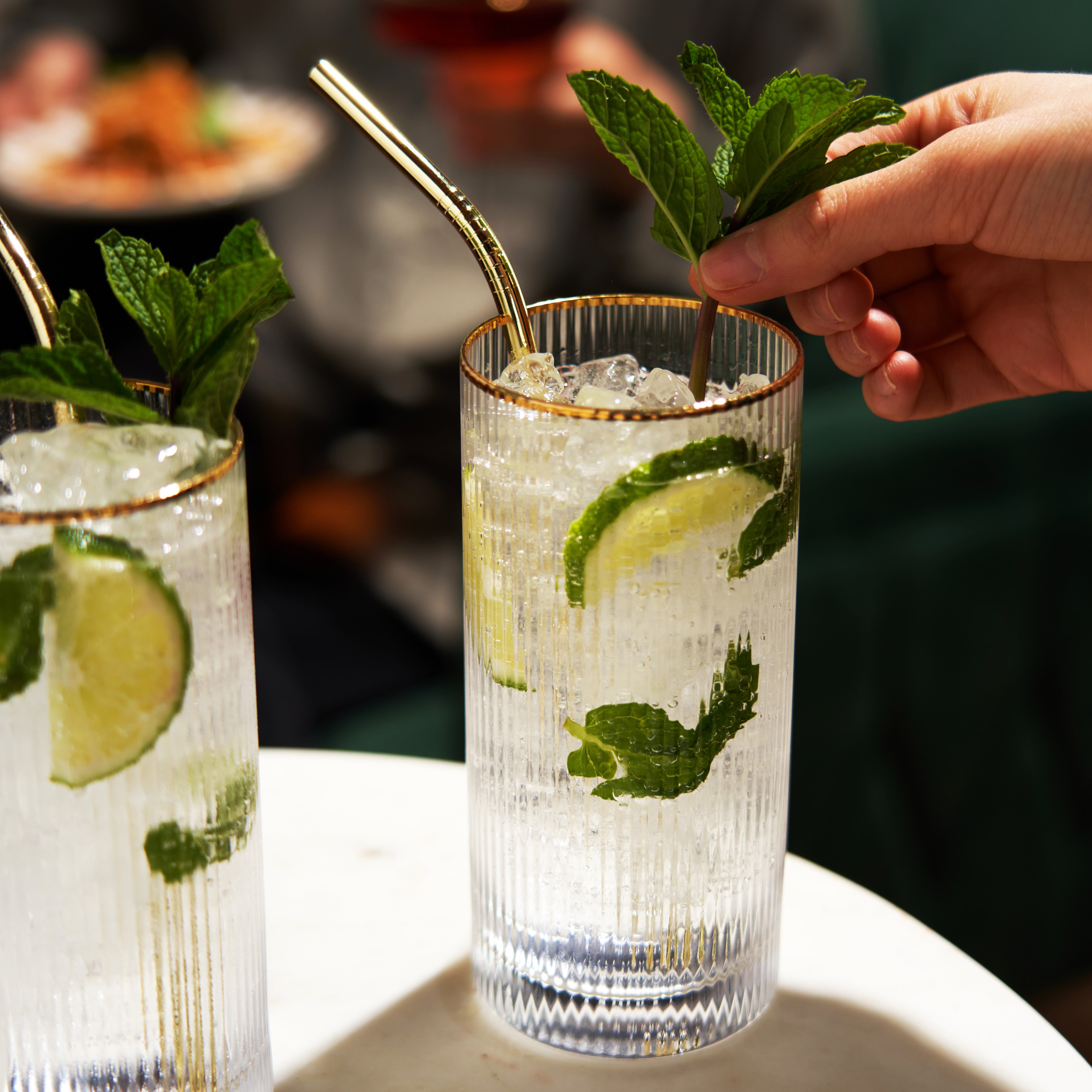 Premium Meridian Crystal Highball Glasses - Set of 2 Elegant Whiskey & Cocktail Drinking Glasses - Perfect for Home Bars, Parties & Gifts