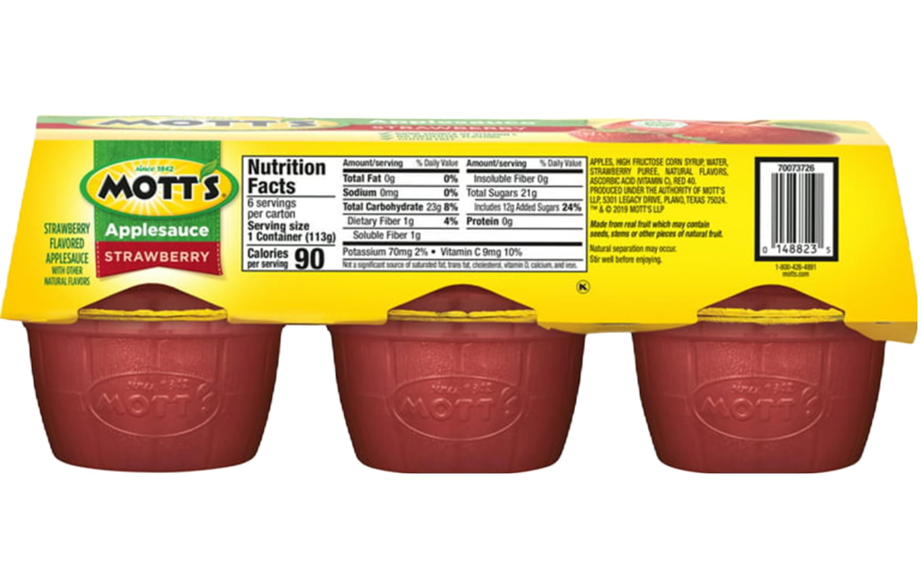 **BetrULight Motts Fruit Snacks - Gluten Free, Vegan & Keto Friendly Apple Strawberry Applesauce Cups (4 oz, 12-Pack) | Healthy On-The-Go Snacks for Kids & Adults | Perfect for Lunchboxes, Travel & Office Snacking**
