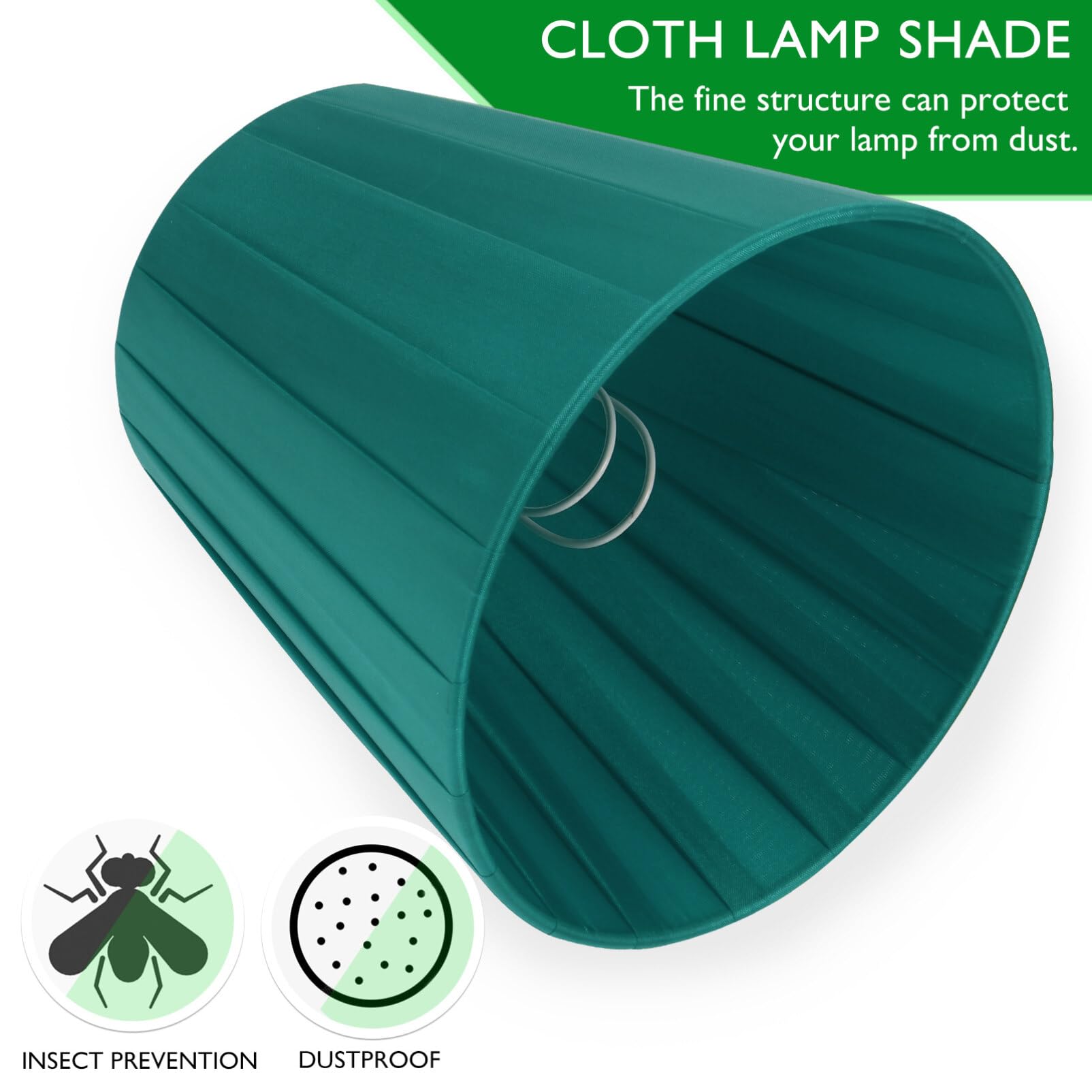 1pc Pleated Clip-On Lampshade - Barrel Design Fabric Light Cover for Table & Floor Lamps - Green Bedroom Lighting Decor (Perfect for Cozy Reading Nooks & Ambient Bedroom Lighting)