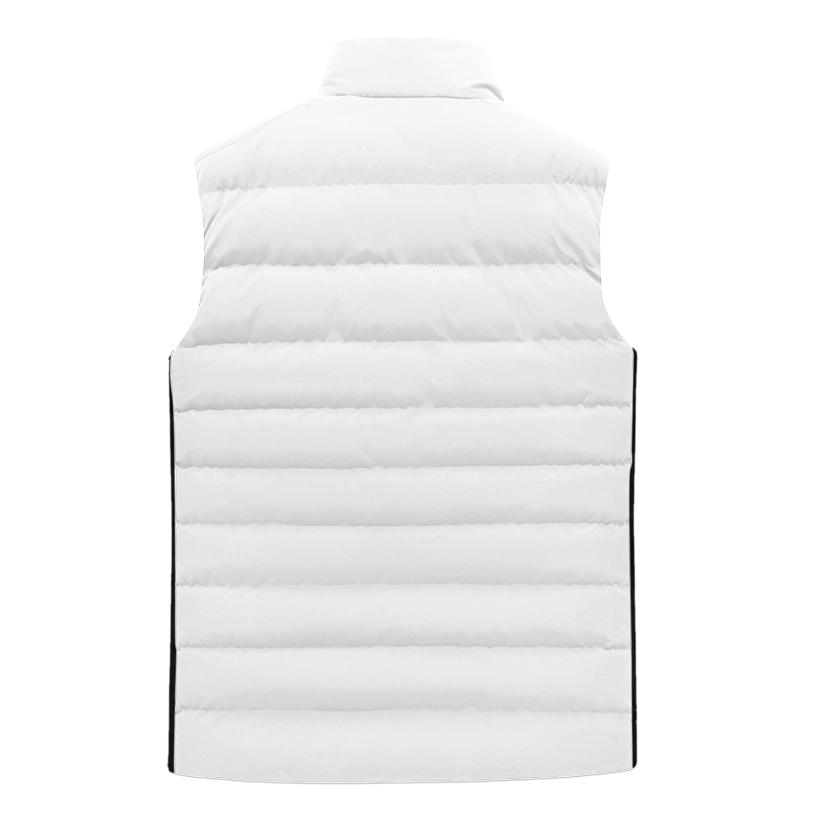 Men's Vintage Quilted Down Jacket with Zip Vest Collar & Pockets - Warm Winter Coat for Outdoor Activities, Hiking & Casual Wear