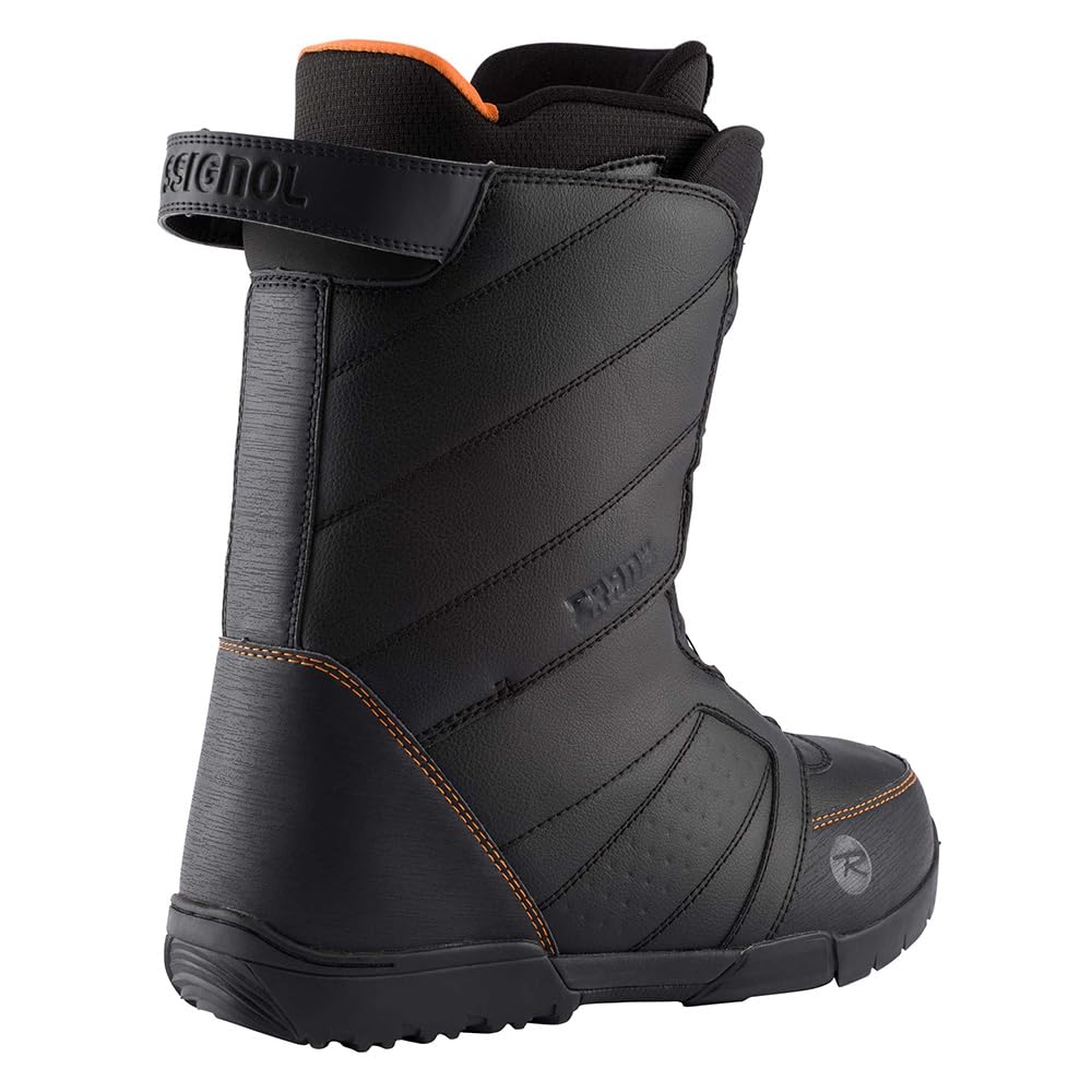 Rossignol Crank BOA Men's Snowboard Boots - Black & Orange - Size 10 - Comfortable & Durable for All-Mountain Riding, Freestyle & Park Snowboarding