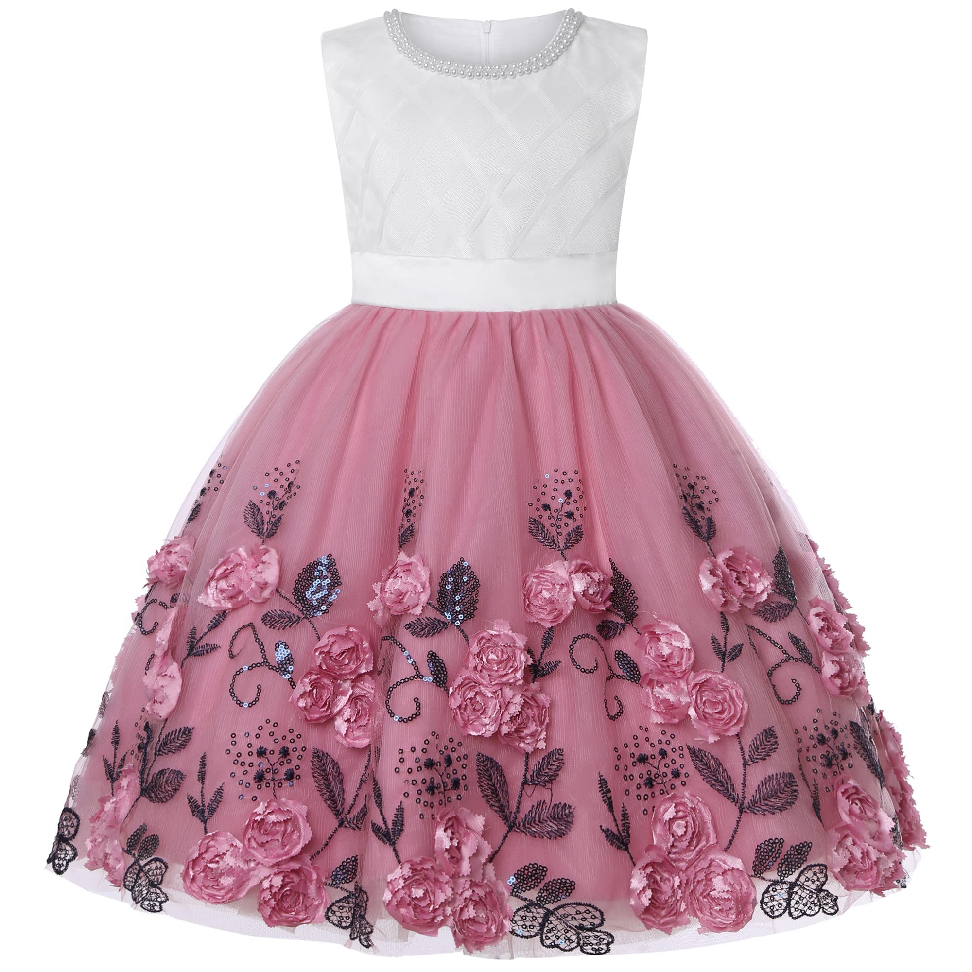 Lavender Girls Princess Dress for Bridesmaid Wedding Birthday Ball Party Evening Show - Perfect for Special Occasions, Pageants, and Formal Events