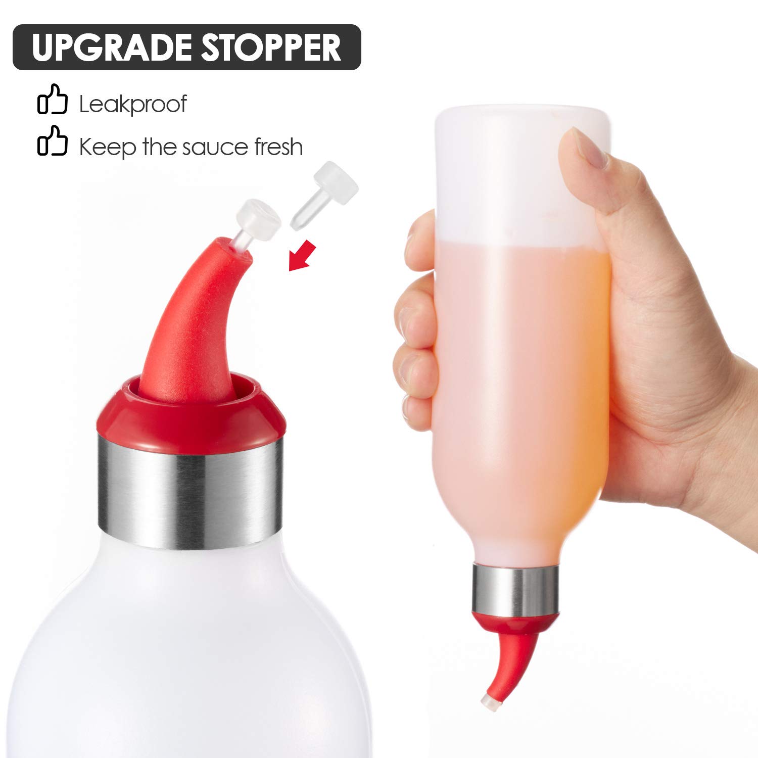 Plastic Condiment Squeeze Bottle - Leak-Proof Sauce Dispenser for Kitchen, Oil, Ketchup, Syrup & Hot Sauce | Perfect for BBQ, Pancakes & Cooking