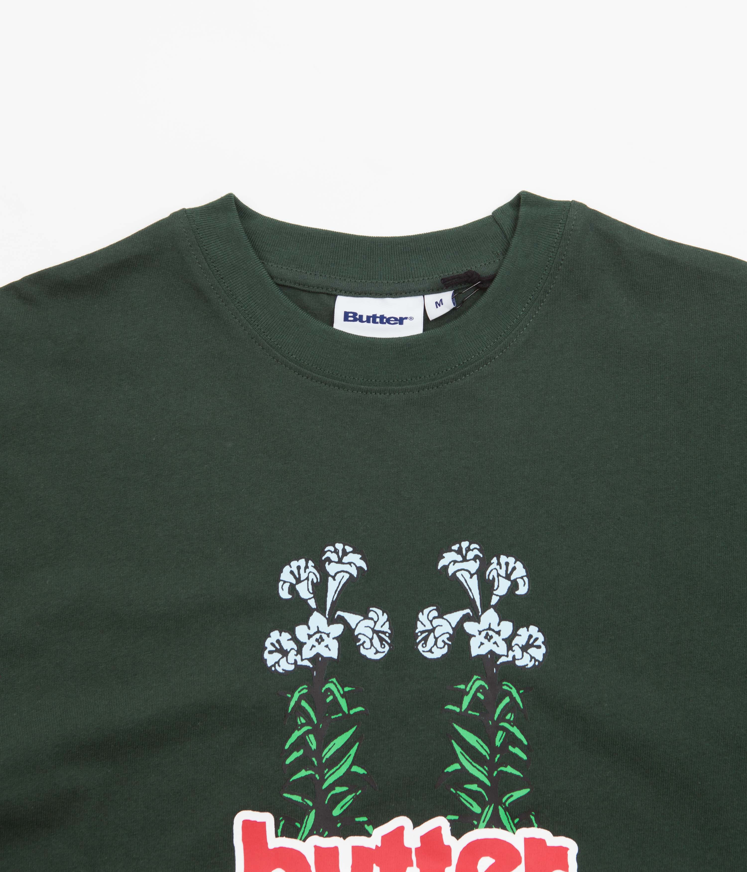 Butter Goods Roots T-Shirt for Men - Soft Cotton Green Tee - Casual Streetwear for Everyday Wear & Outdoor Activities