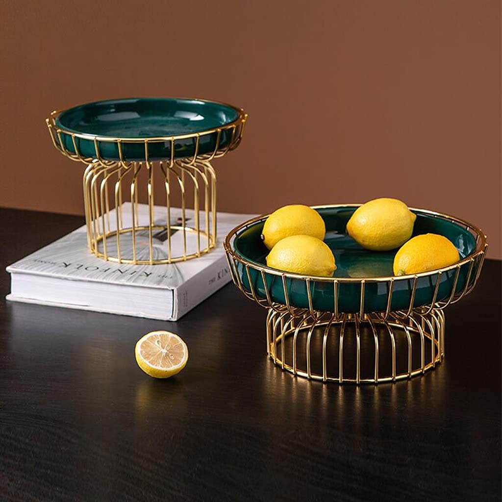 Stylish Iron Fruit Bowl Basket - Large Round Decorative Countertop Fruit Holder for Kitchen, Dining Table Centerpiece | Perfect for Storing Fruits, Bread, Snacks, Candy | Ideal for Home Decor & Party Serving
