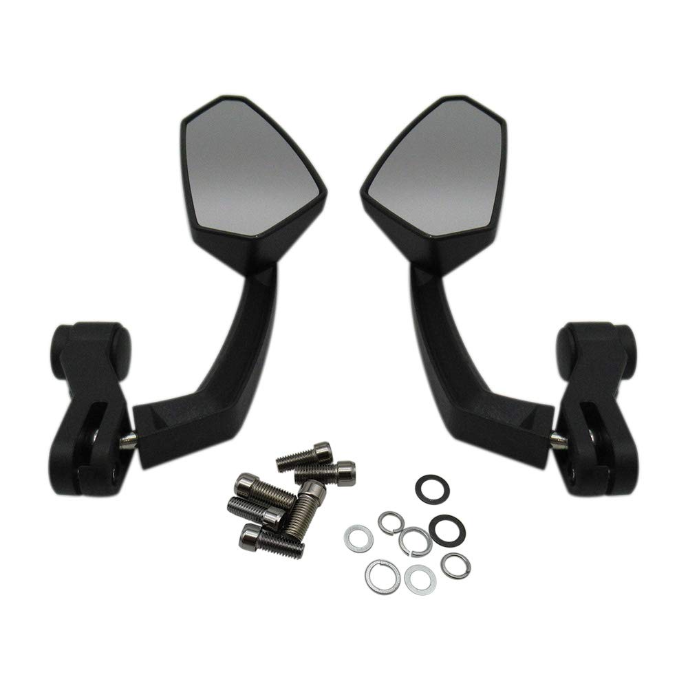 CARBEX Black Motorcycle Rearview Side Mirrors - Universal Fit for Honda Grom, Kawasaki, Suzuki & Yamaha - Enhances Safety & Style for Street Bikes & Cruisers