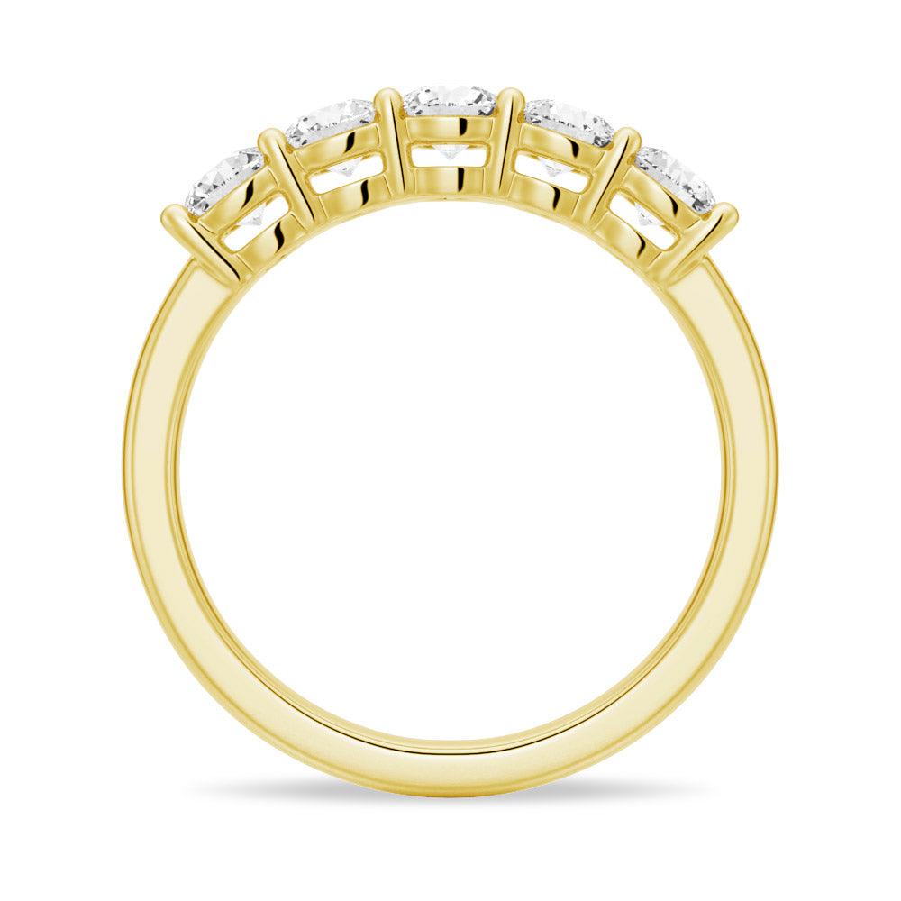 3.75mm 5 Stone Shared Prong Moissanite Wedding Band Ring – Perfect for Anniversary, Engagement & Everyday Wear